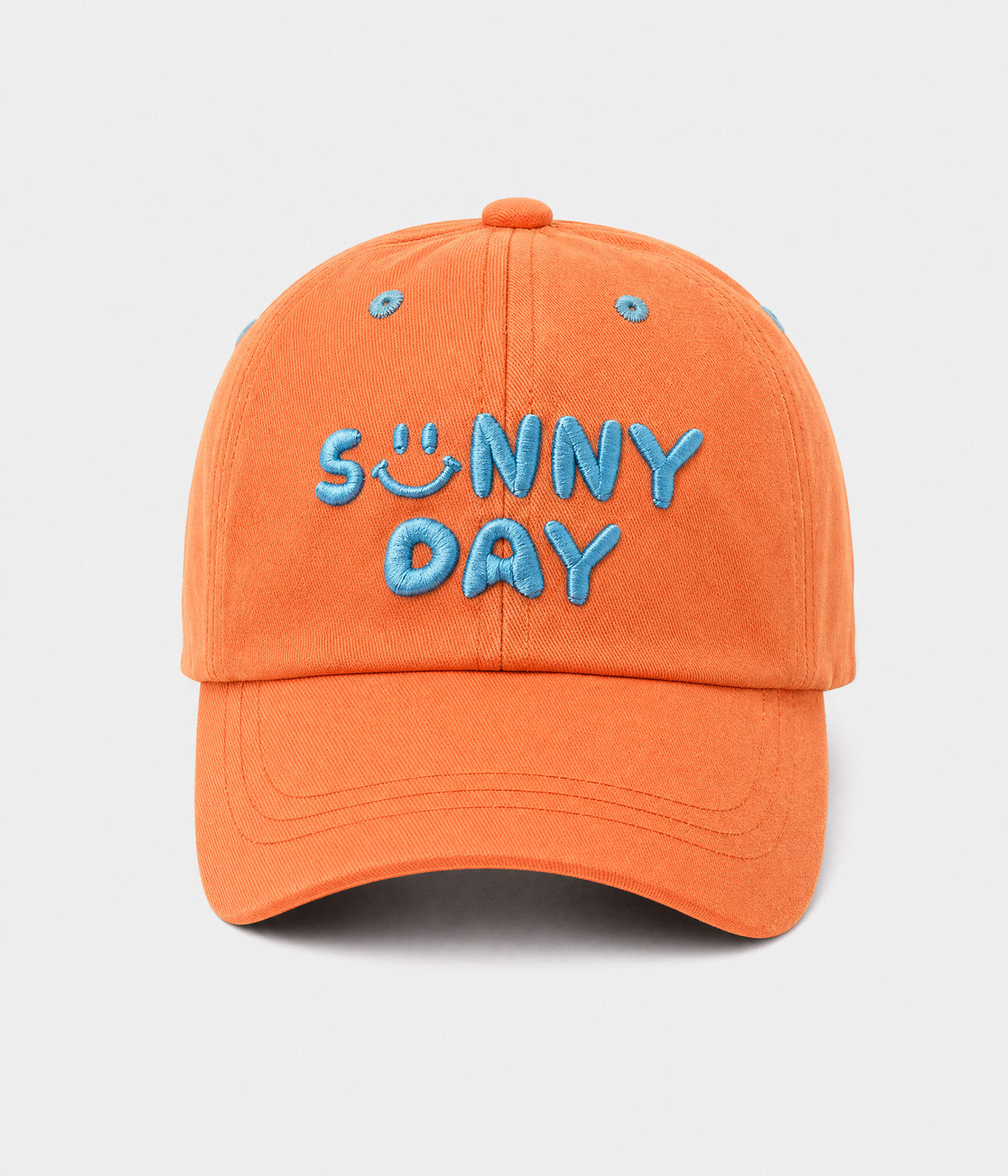 SUNNY DAY. cotton cap in orange, front view