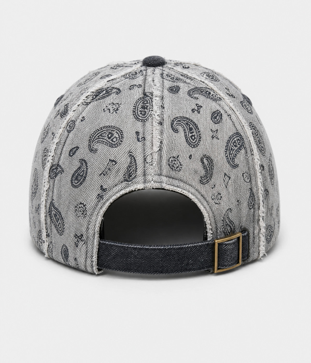 WASHED PAISLEY. washed denim paisley cap in BLACK, back view