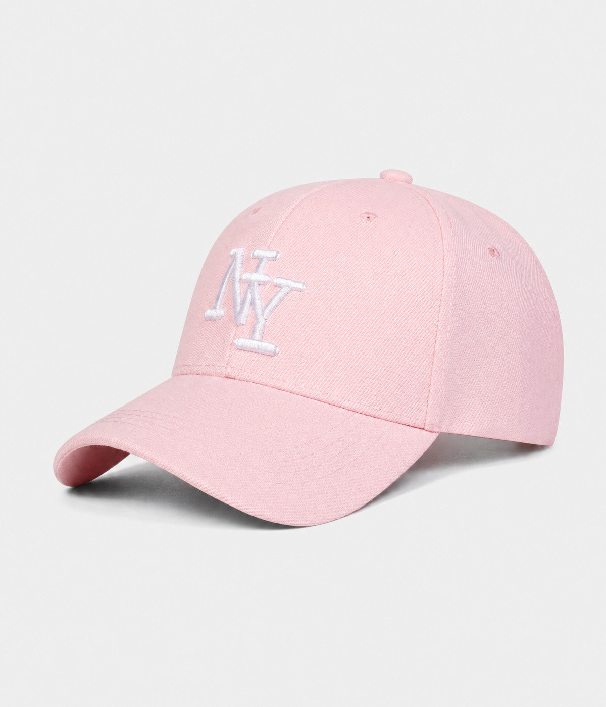 NY MONOGRAM. structured cotton cap in PINK, side view