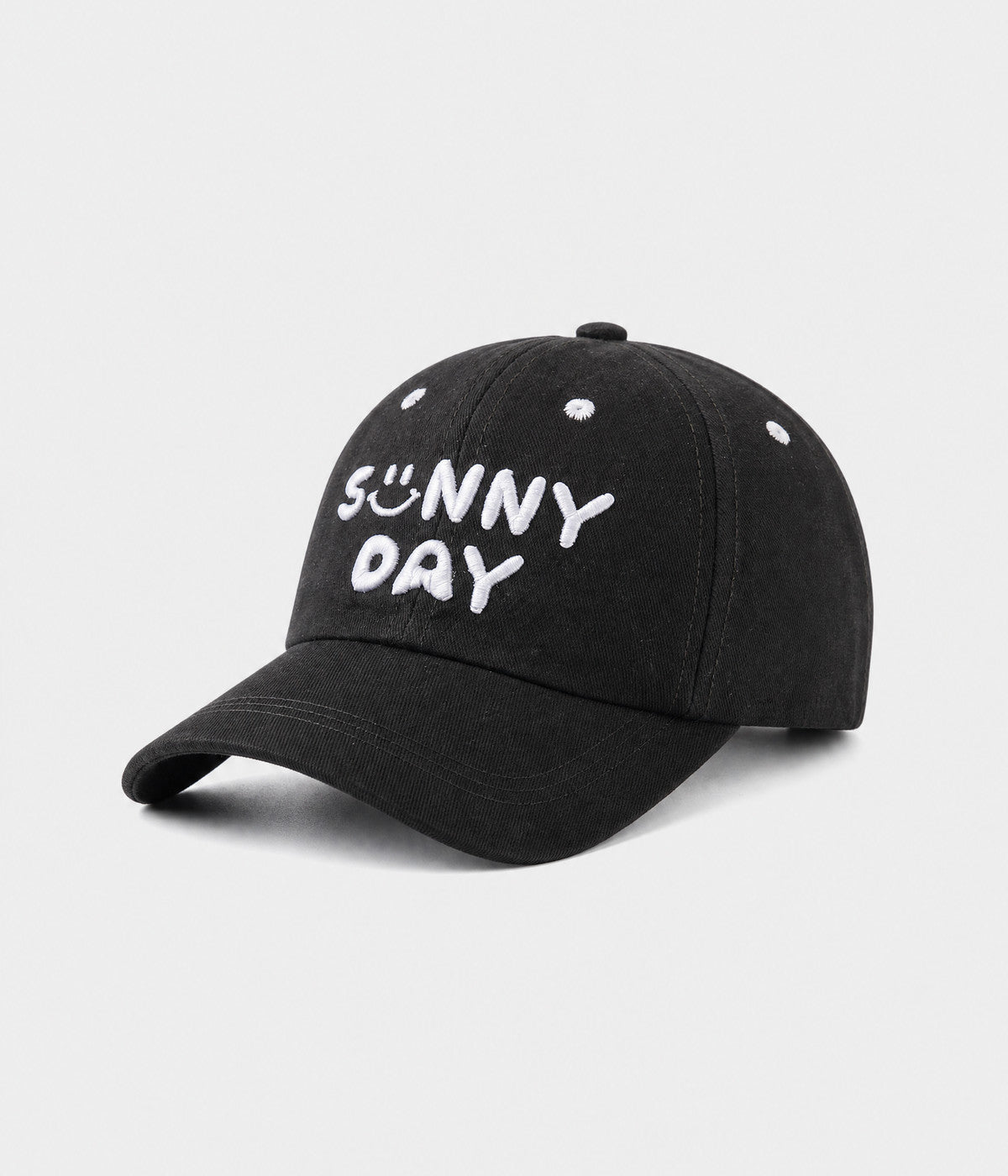 SUNNY DAY. cotton cap in black, side view