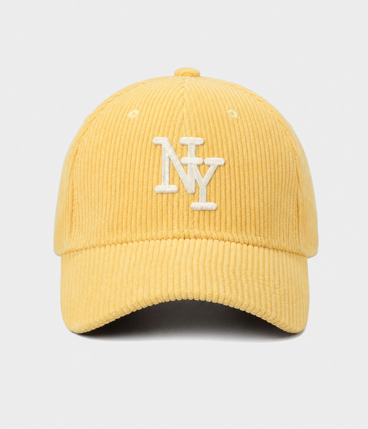 NY CORDUROY. corduroy cap in BUTTER YELLOW, front view