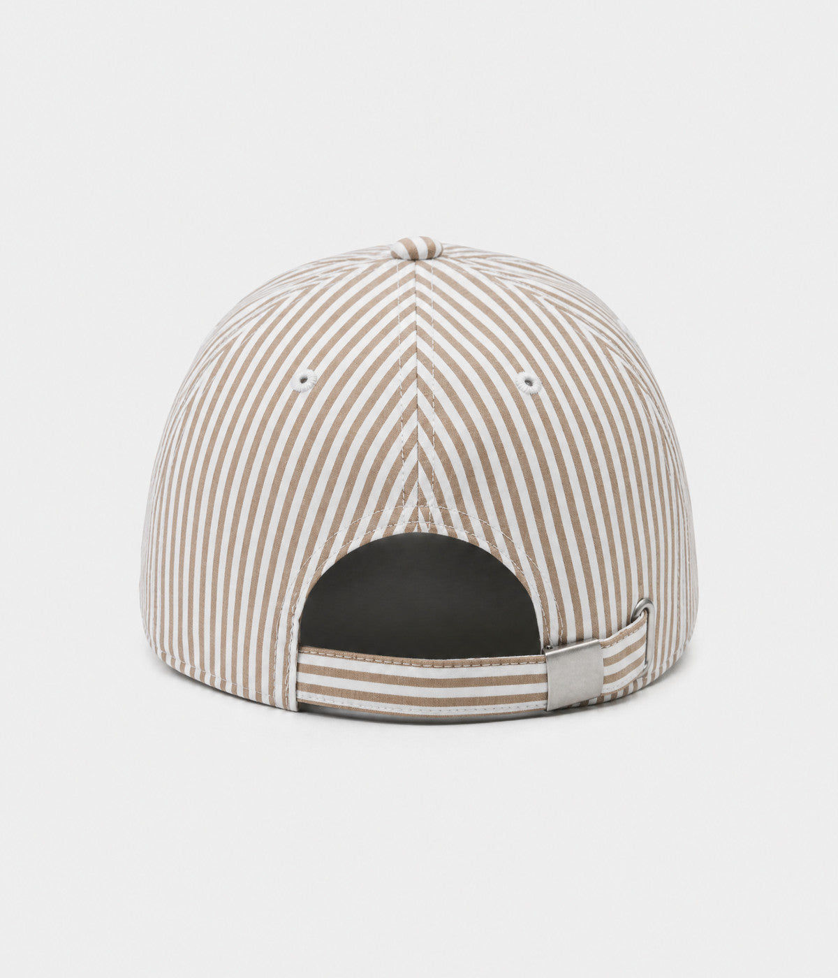 CANDY STRIPE. striped unstructured cap in KHAKI, back view