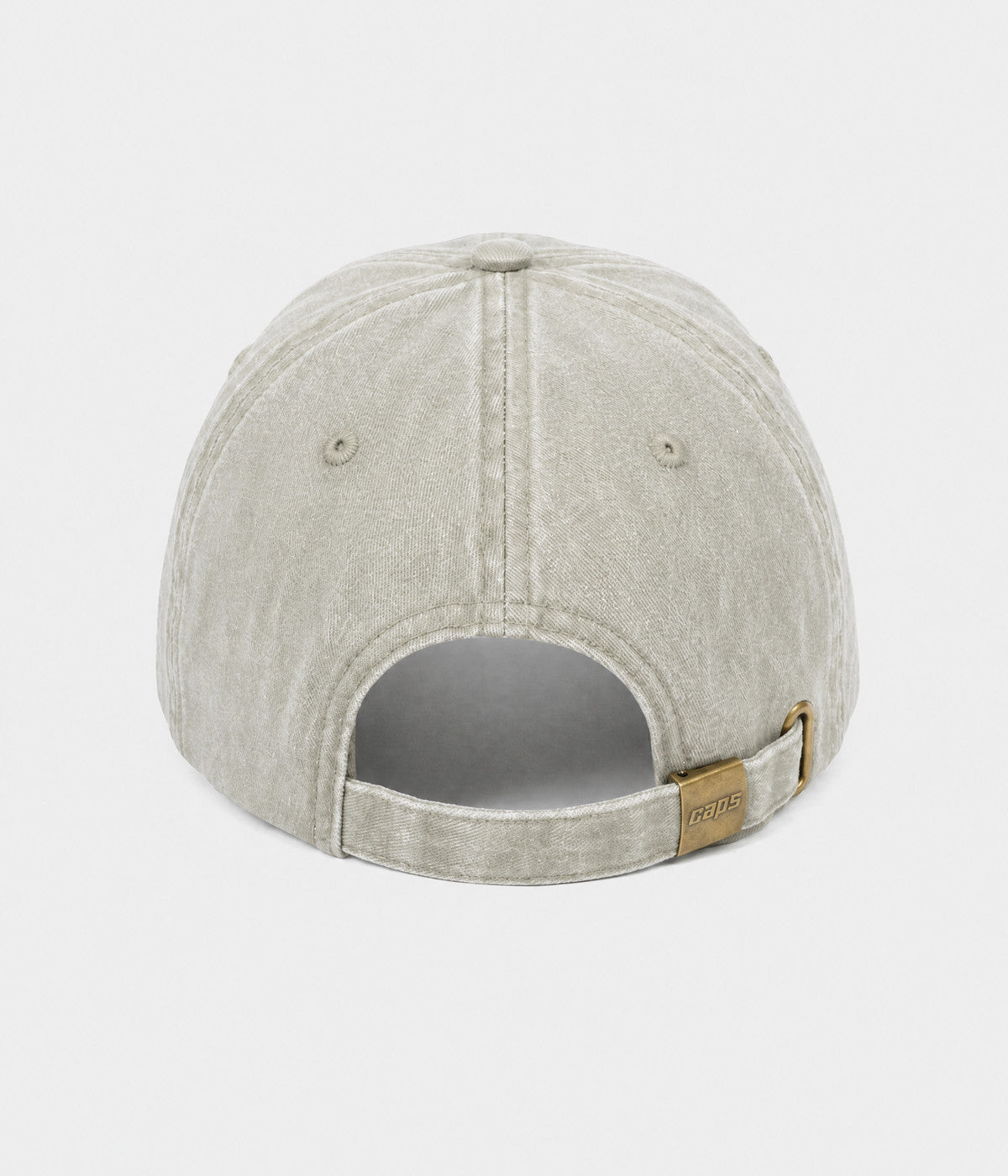WASHED GRANDPA. washed cotton dad cap in GRAYISH SHEEN, back view