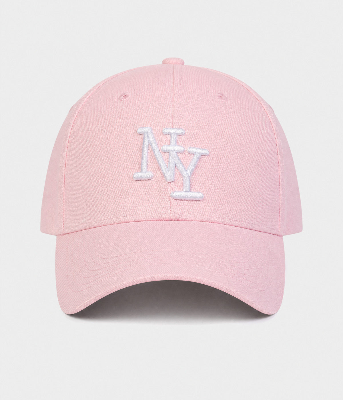 NY MONOGRAM. structured cotton cap in PINK, front view