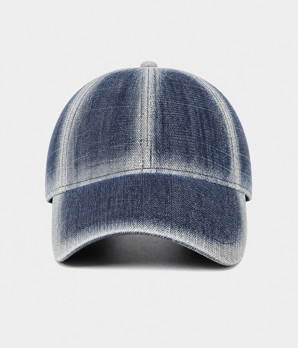 DENIM FADE. washed cotton cap in dark blue, front view