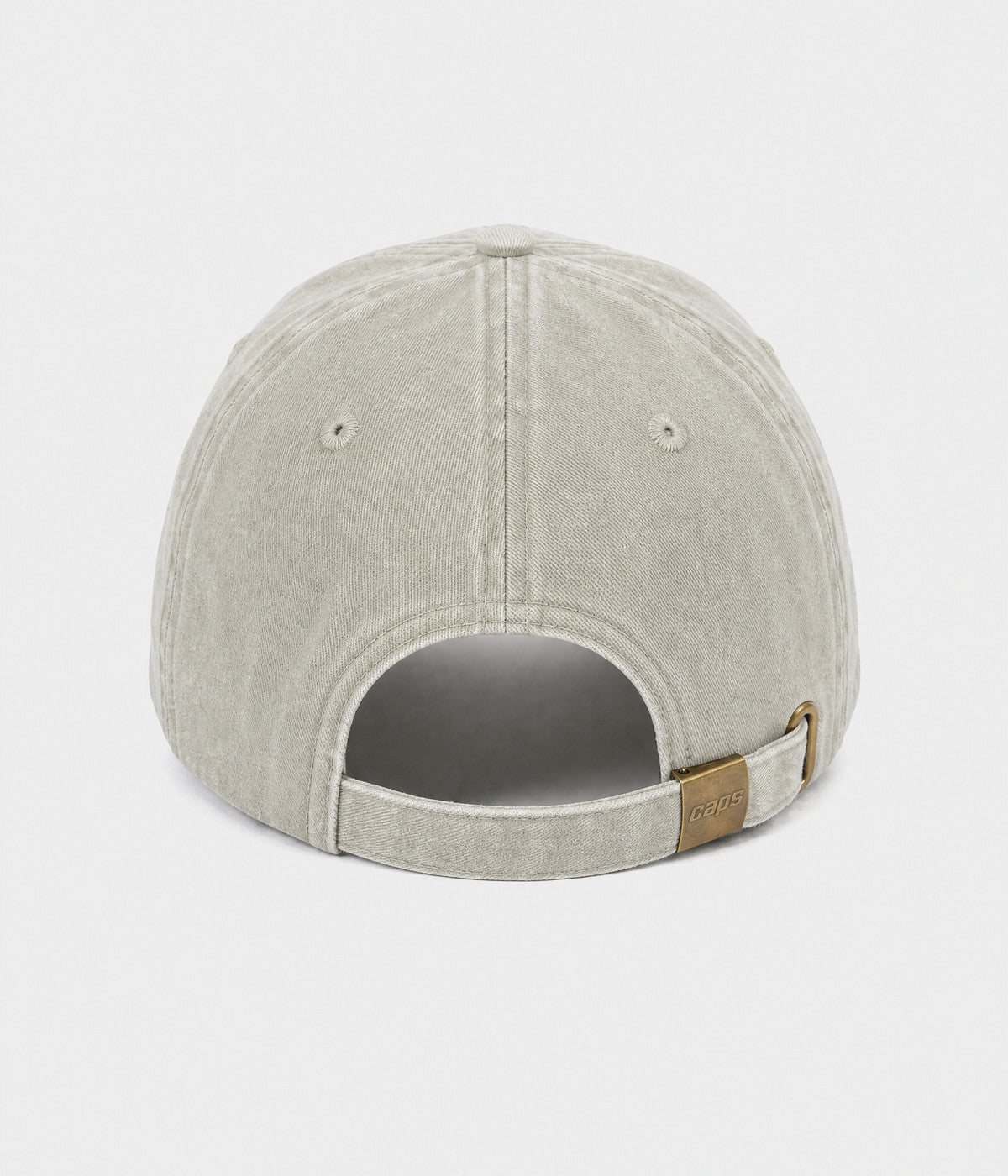 WASHED SINGLE. washed cotton dad cap in GRAYISH SHEEN, back view
