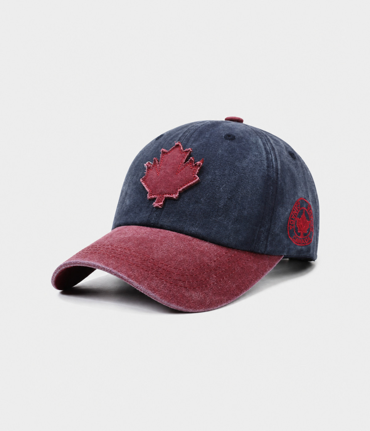 WASHED MAPLE PATCH. navy red side