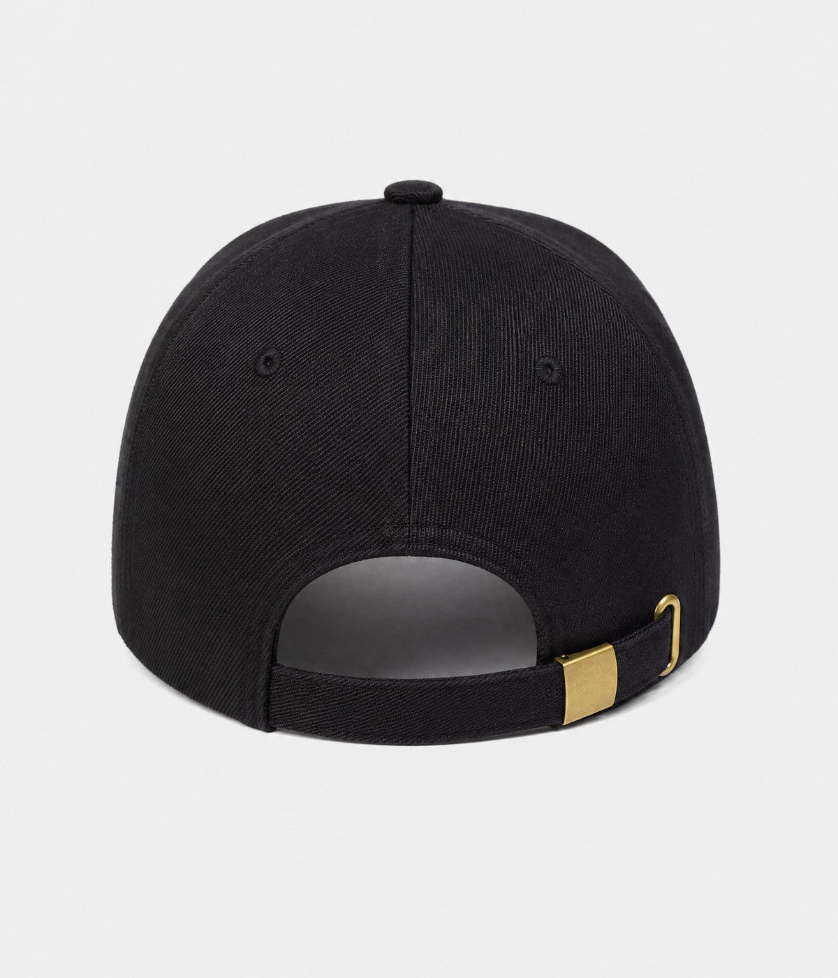 NY MONOGRAM. structured cotton cap in ALL BLACK, back view