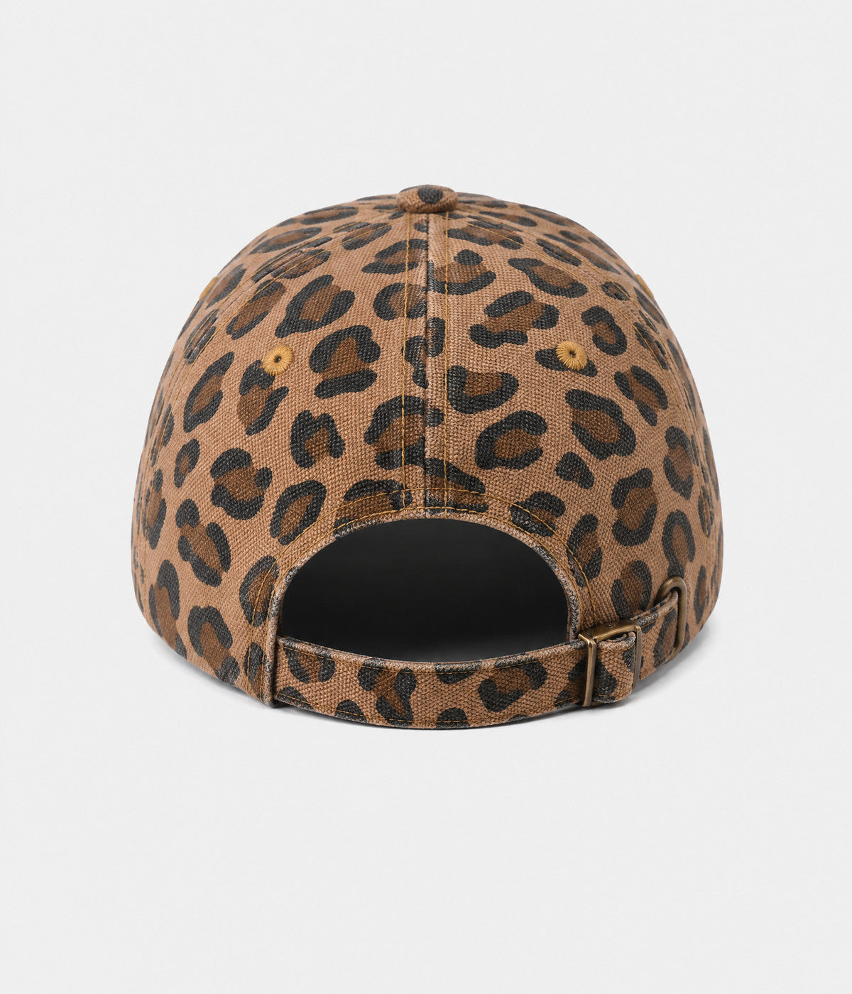 NY LEOPARD. leopard print cotton cap in BROWN, back view