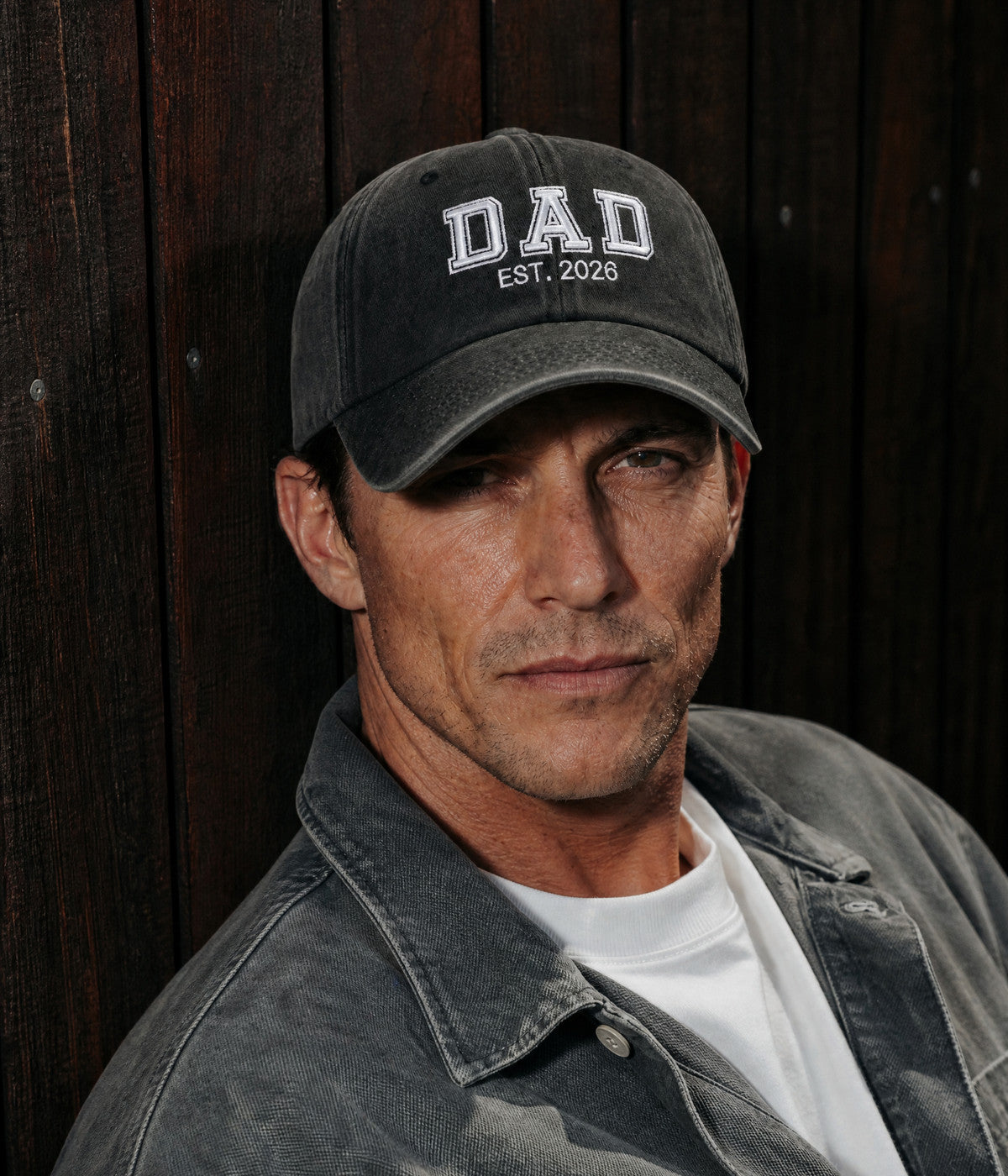 WASHED DAD EST 2026. — BLACK worn