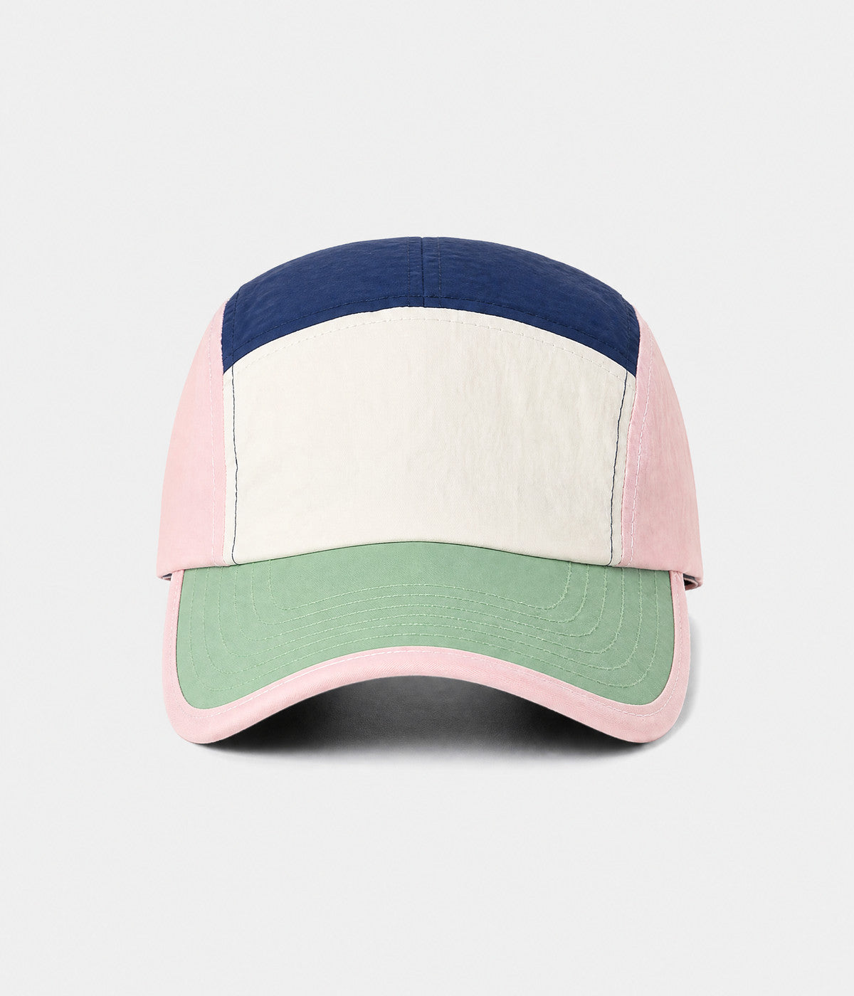PATCHWORK CAMP. quick-dry patchwork cap in PINK, front view