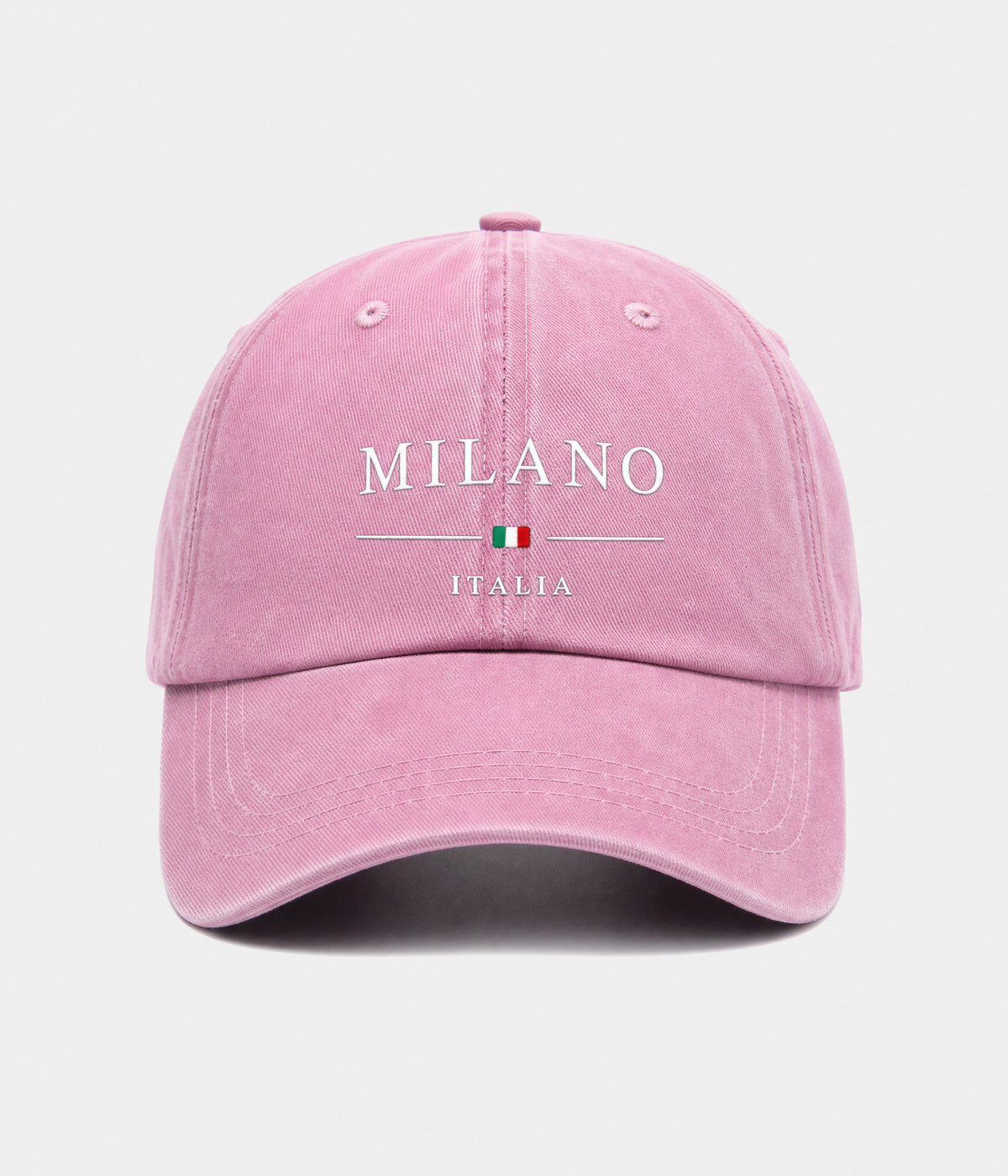 MILANO. washed cotton dad cap in PINK, front view