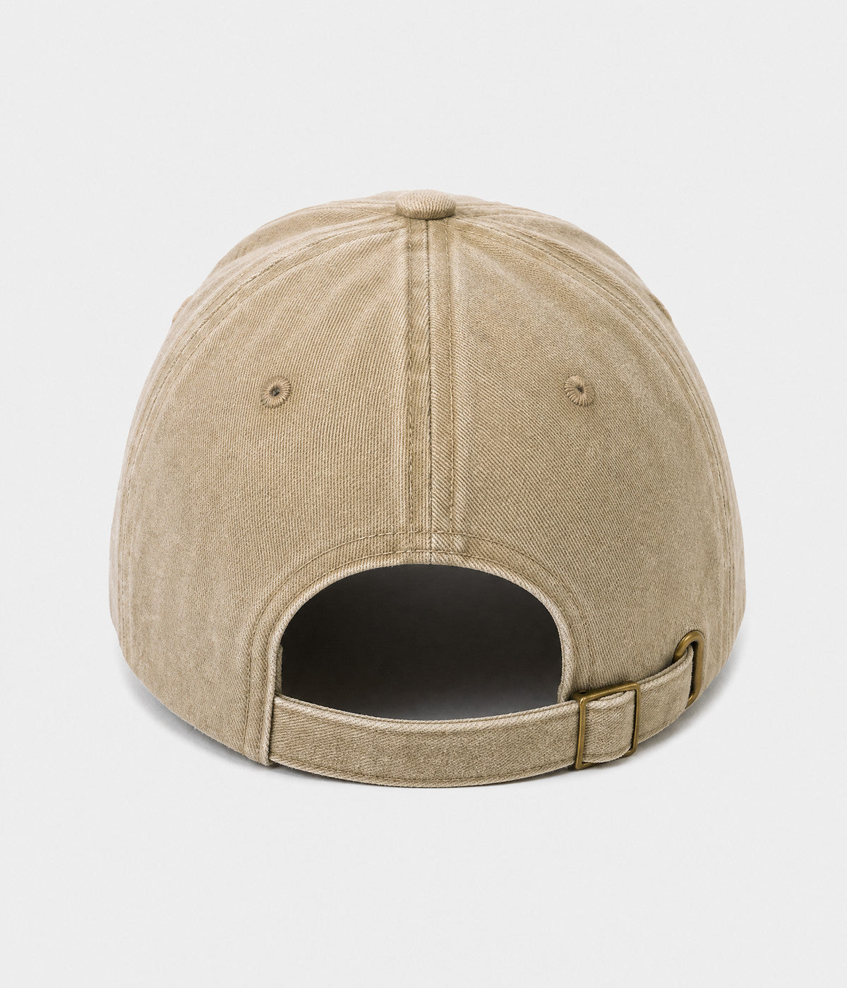 GOOD THINGS TAKE TIME. washed cotton dad cap in khaki, back view