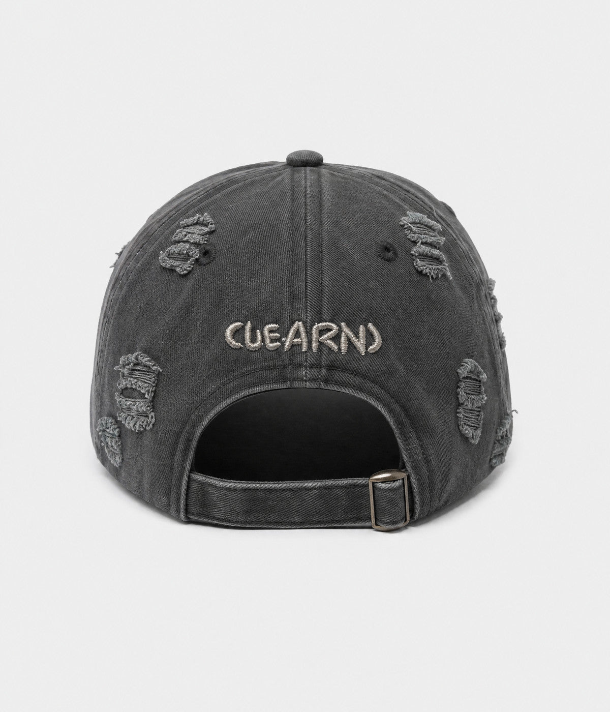 NO TIME FOR ROMANCE. washed cotton cap in DARK GRAY, back view