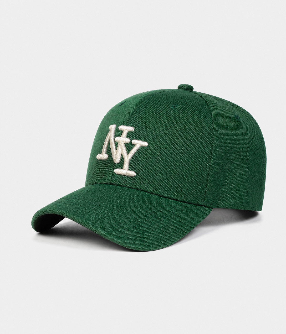 NY MONOGRAM. structured cotton cap in GREEN, side view