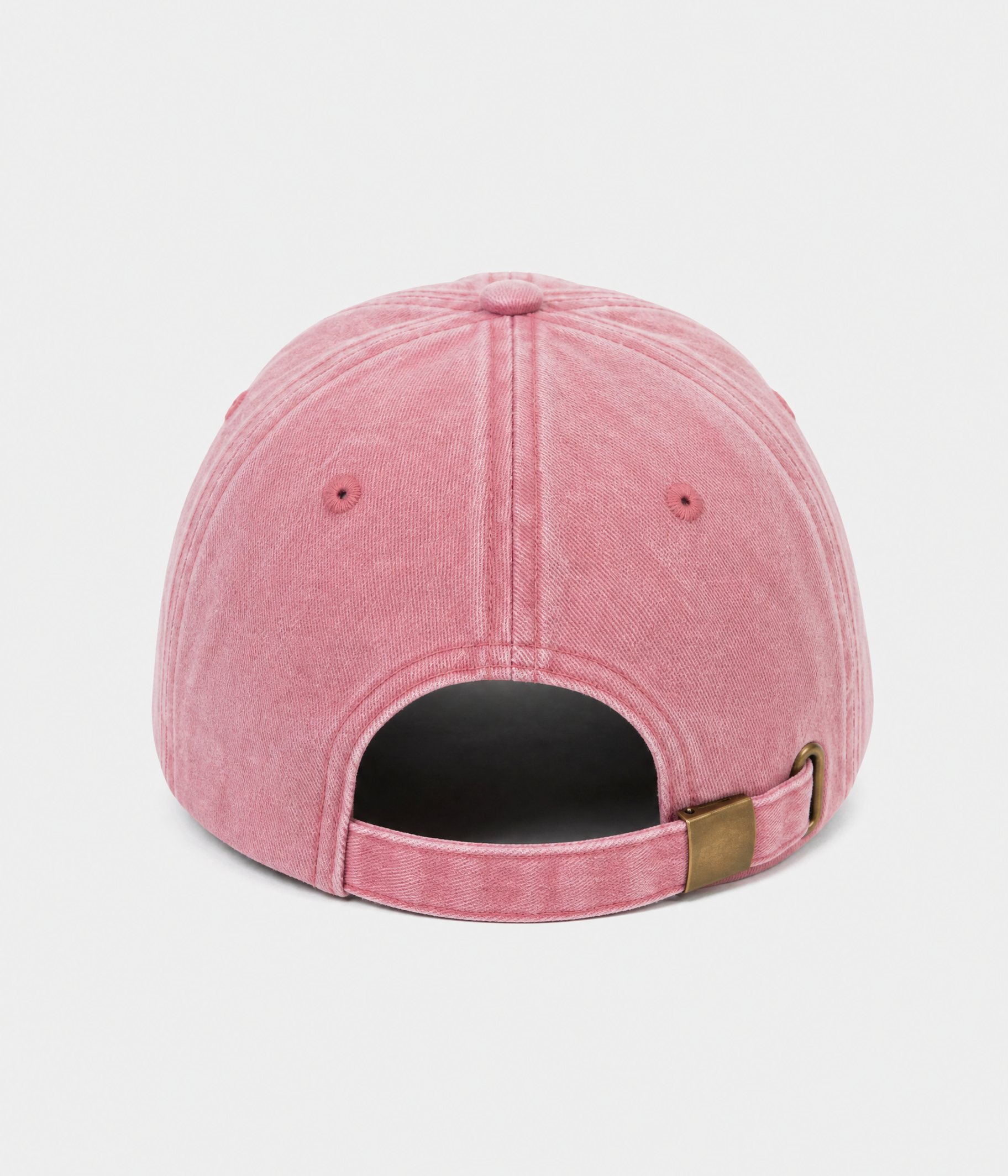 OVERSTIMULATED. washed cotton dad cap in pink, back view