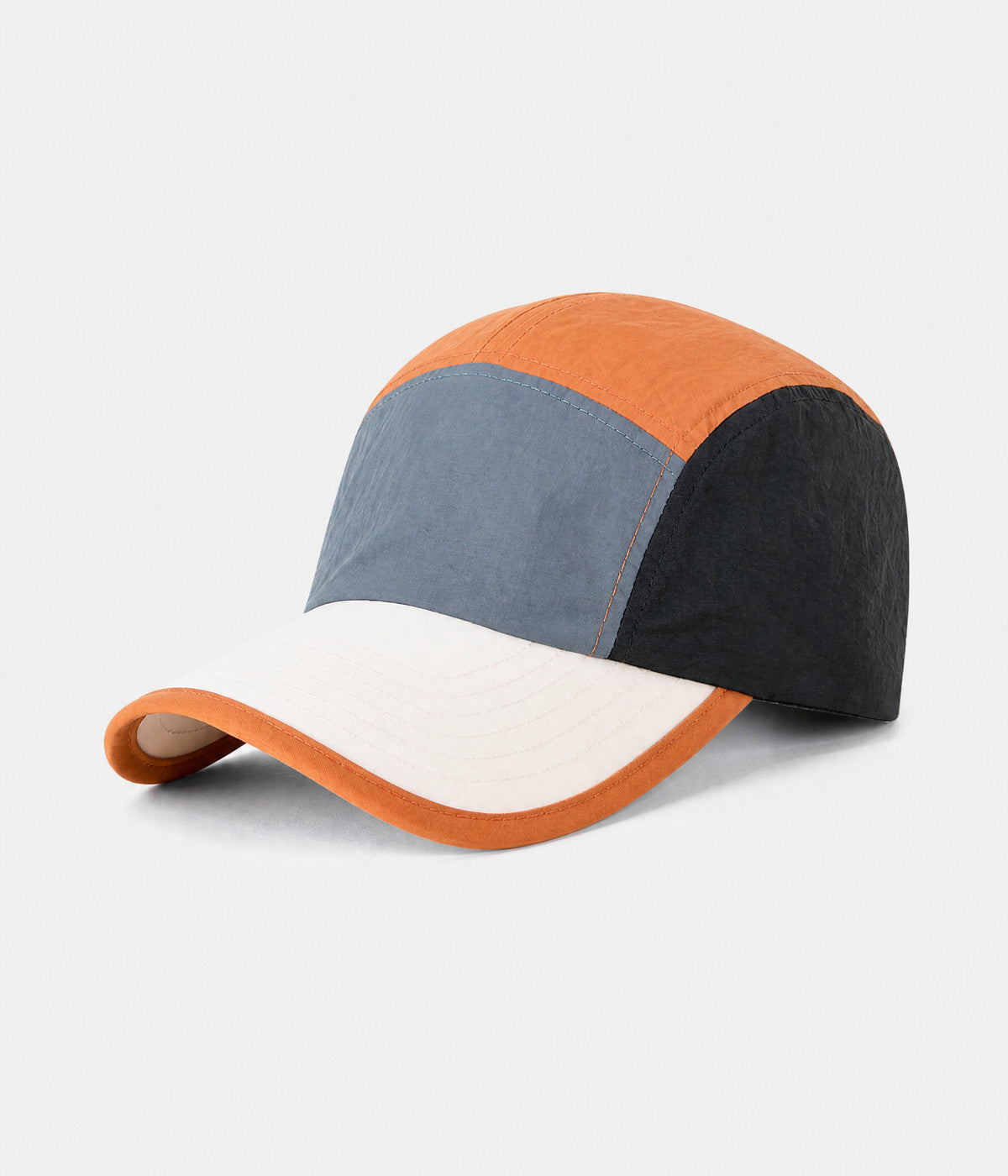 PATCHWORK CAMP. quick-dry patchwork cap in ORANGE, side view