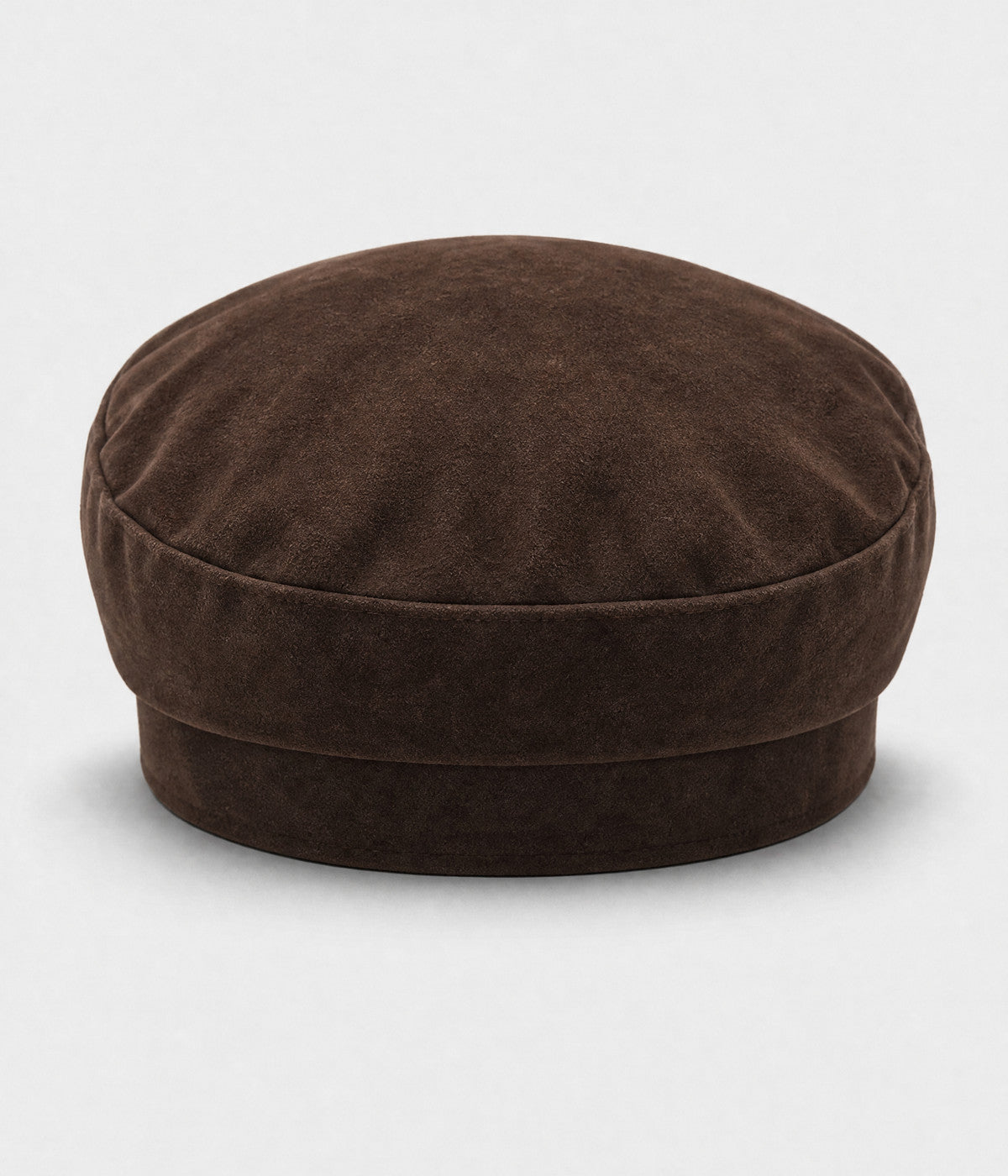 SUEDE SKIPPER. suede skipper cap in DARK BROWN, back view
