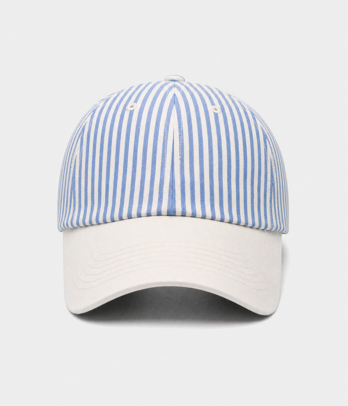CANDY STRIPE. striped unstructured cap in BLUE, front view