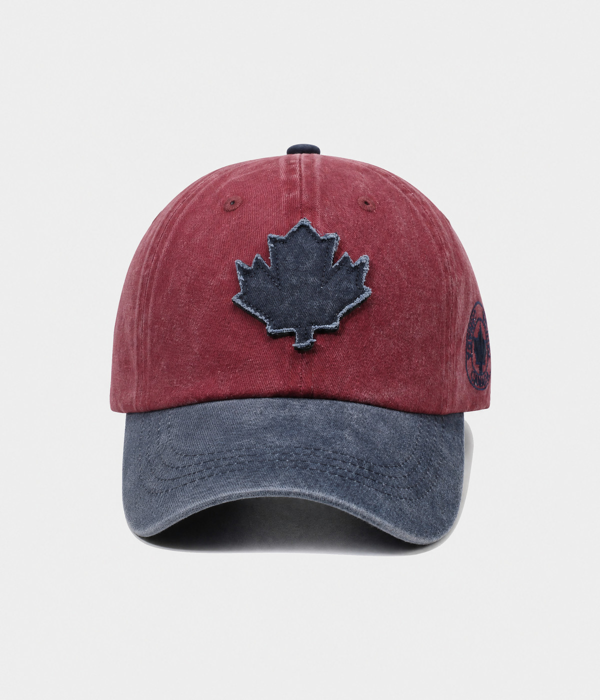 WASHED MAPLE PATCH. red navy front