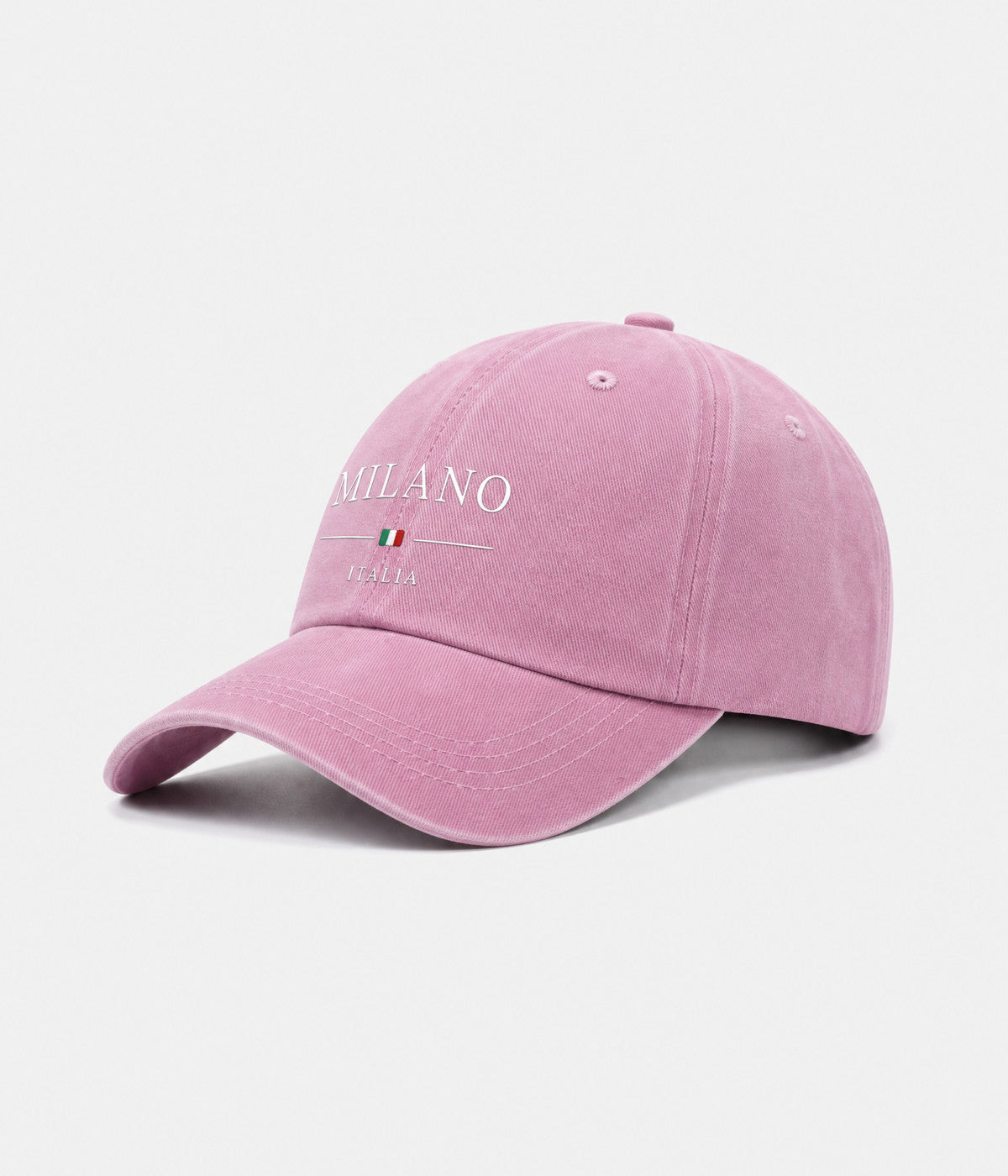 MILANO. washed cotton dad cap in PINK, side view