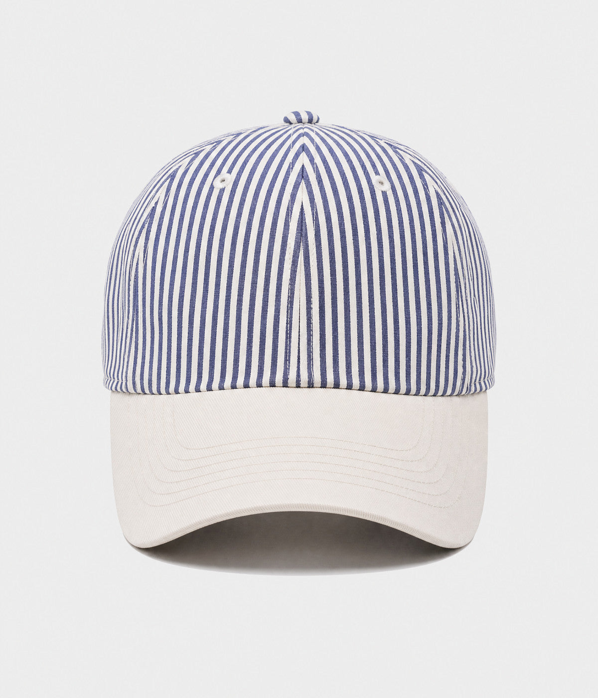 CANDY STRIPE. striped unstructured cap in NAVY, front view