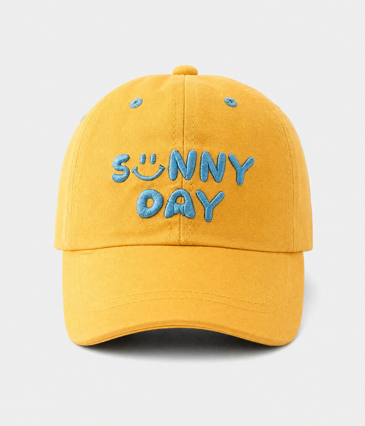 SUNNY DAY. cotton cap in yellow, front view