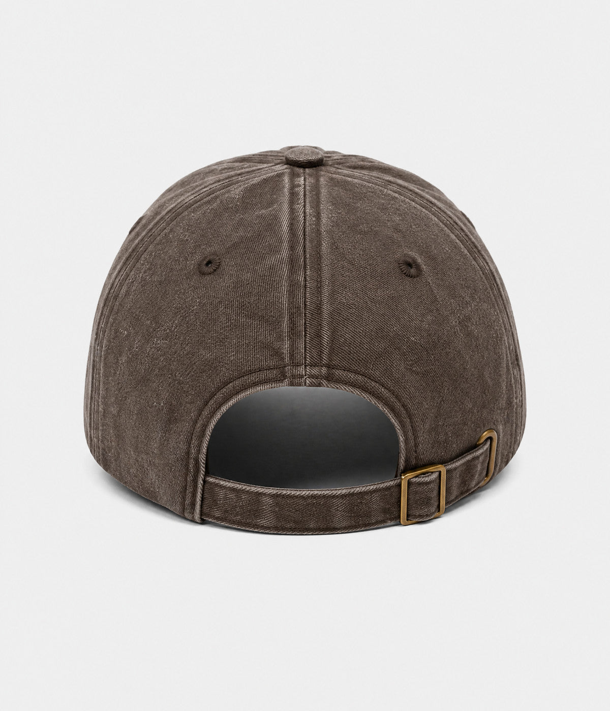FAITH CROSS. washed cotton cap in COFFEE, back view