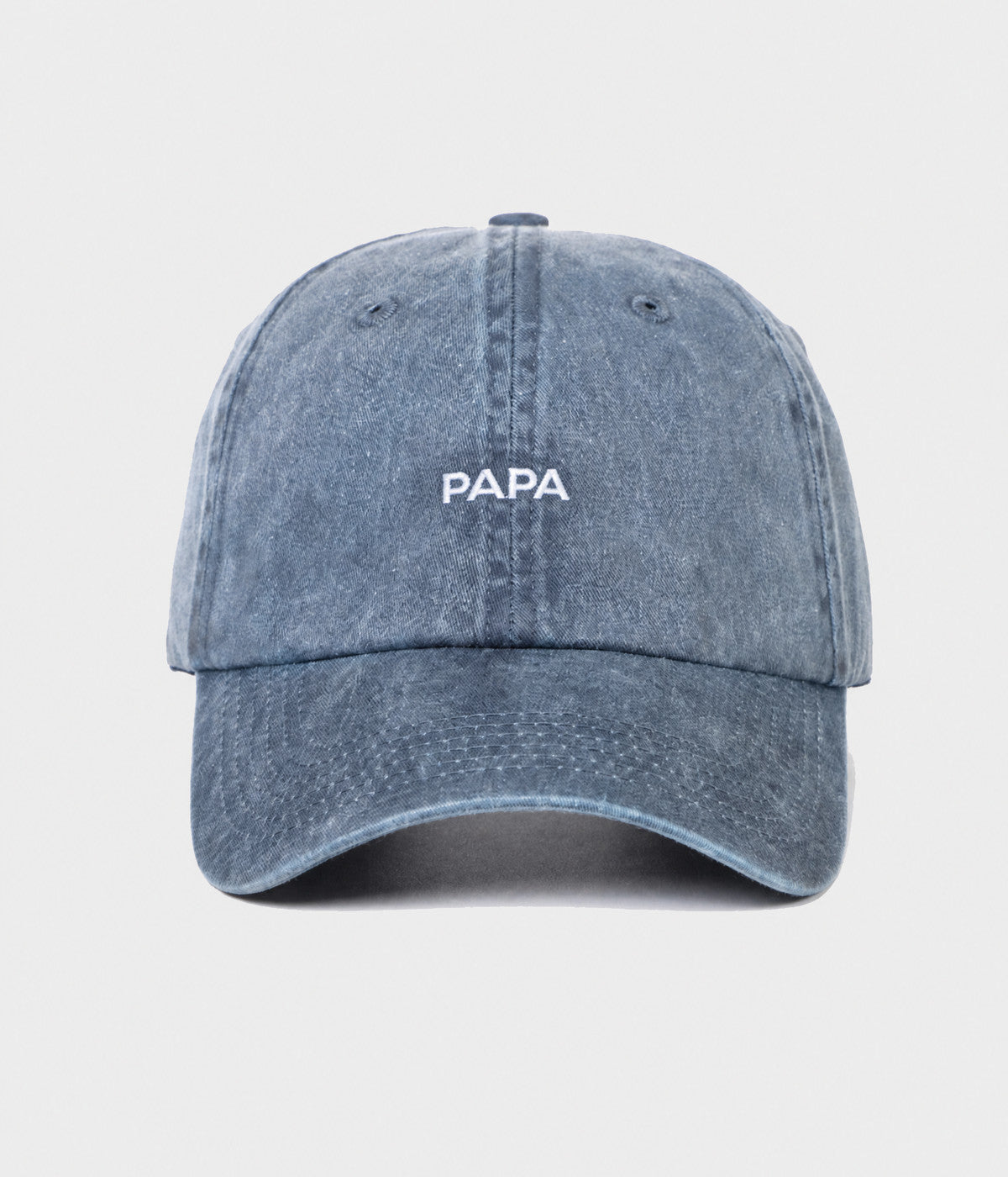 WASHED PAPA. washed cotton dad cap in NAVY, front view