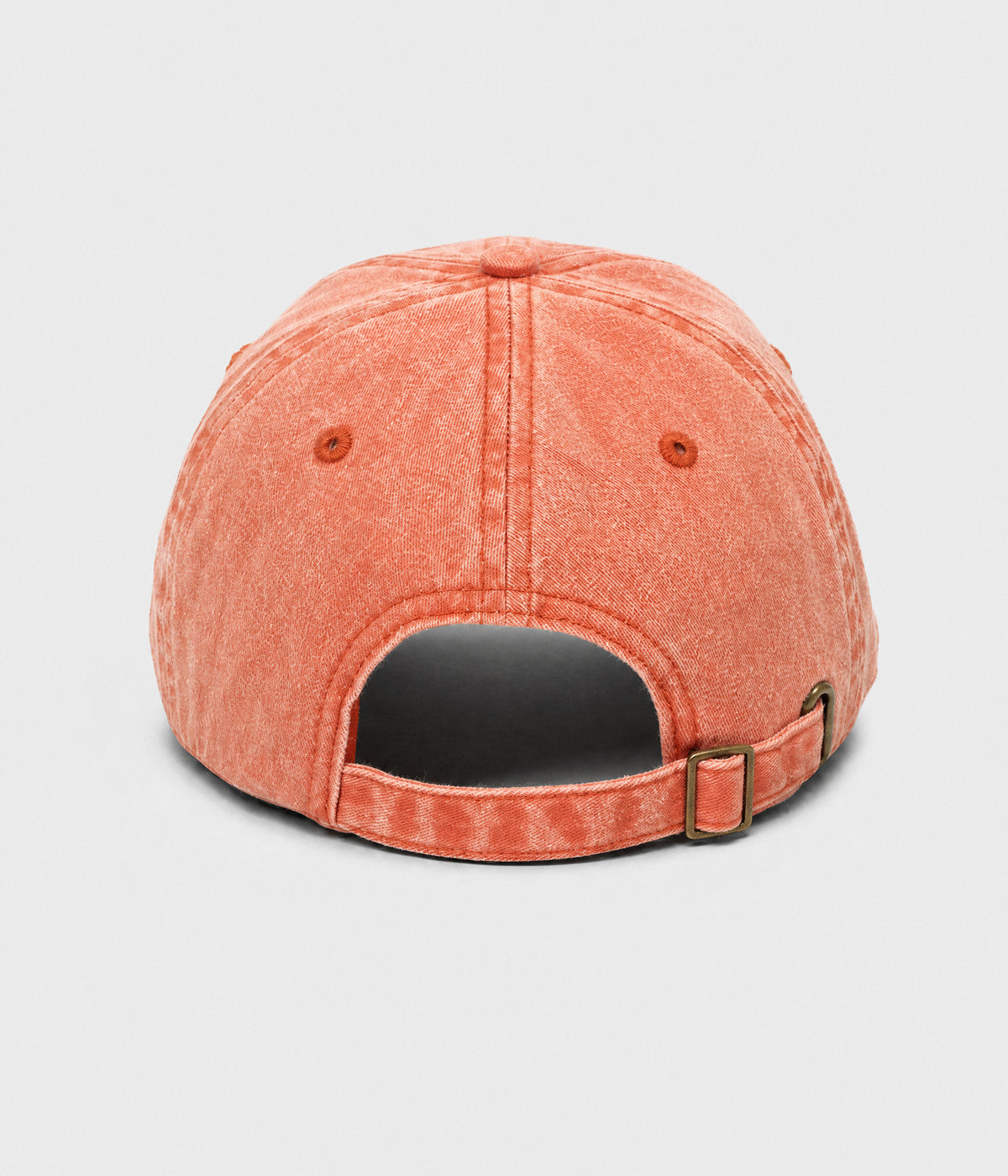 WASHED SAUSAGE DOG. washed cotton cap in ORANGE, back view