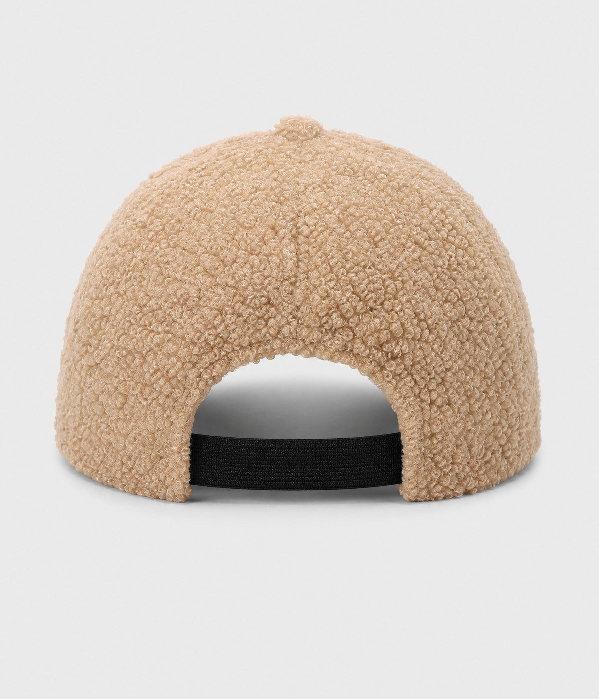 NY TEDDY. teddy plush cap in KHAKI, back view