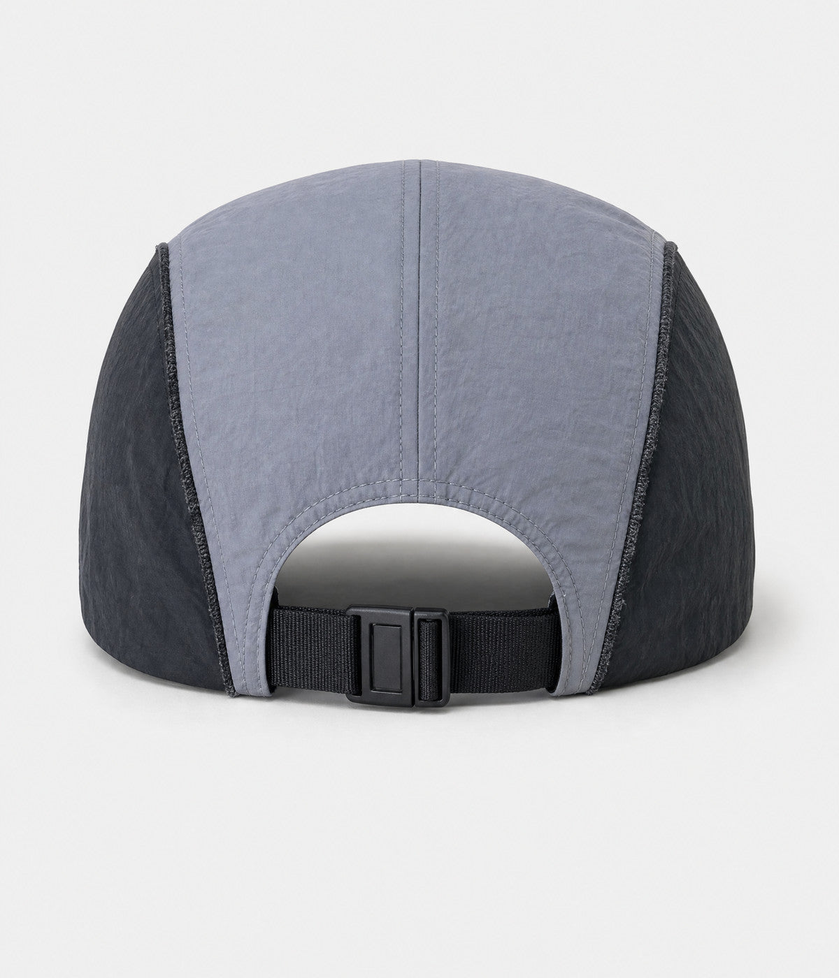 PATCHWORK CAMP. quick-dry patchwork cap in BLACK, back view