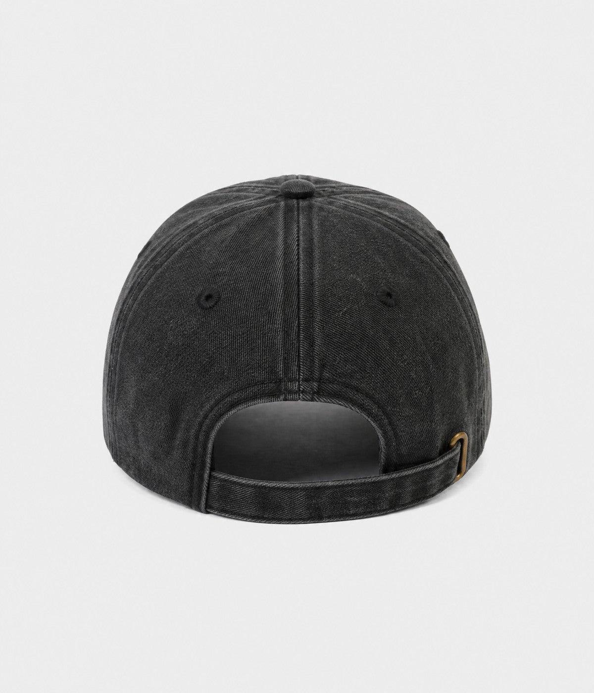 NYC DENIM. washed cotton denim cap in BLACK, back view