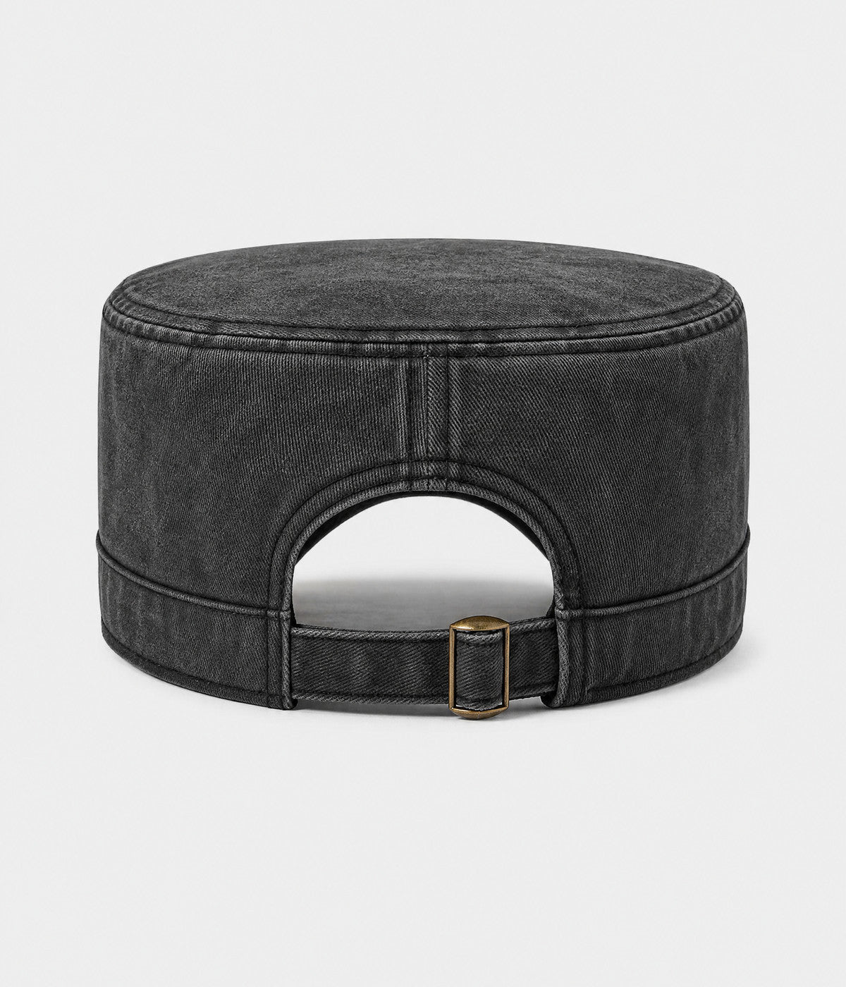 WASHED CADET. washed cotton cadet cap in BLACK, back view