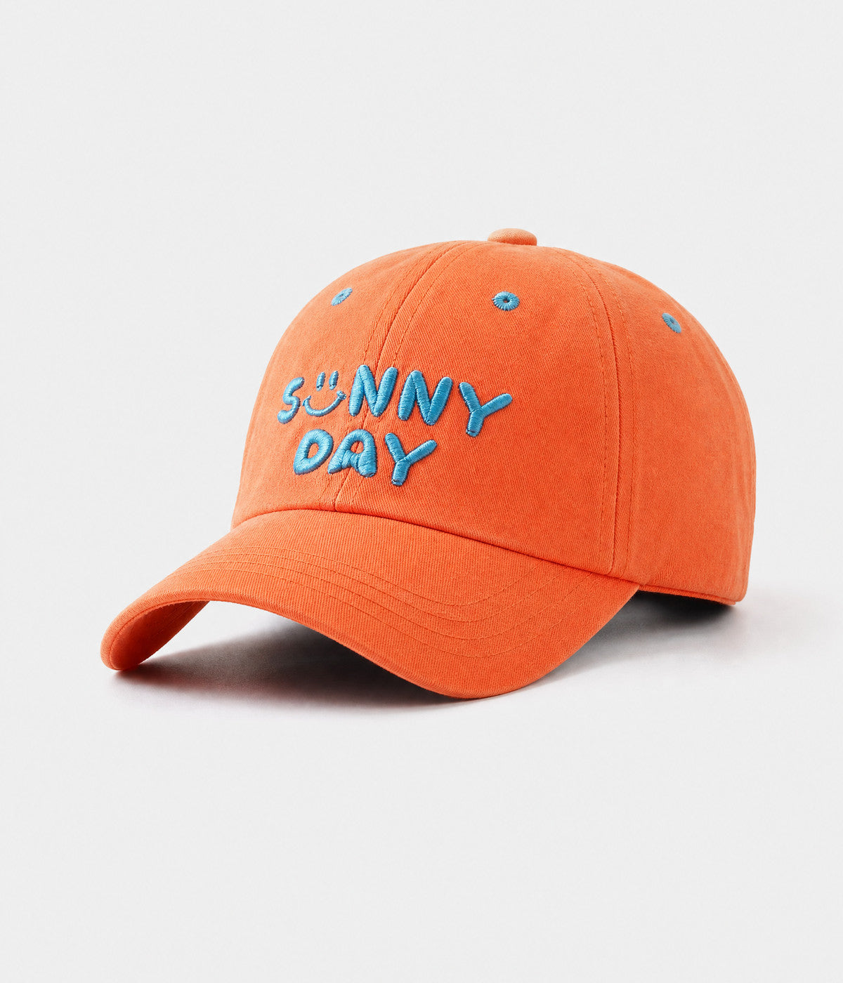 SUNNY DAY. cotton cap in orange, side view