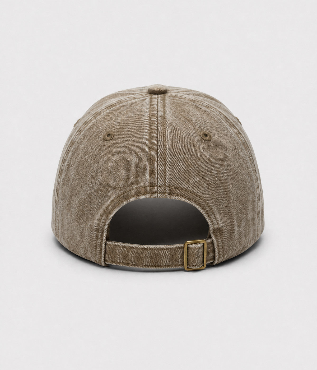 DOG MOM. washed cotton cap in KHAKI, back view