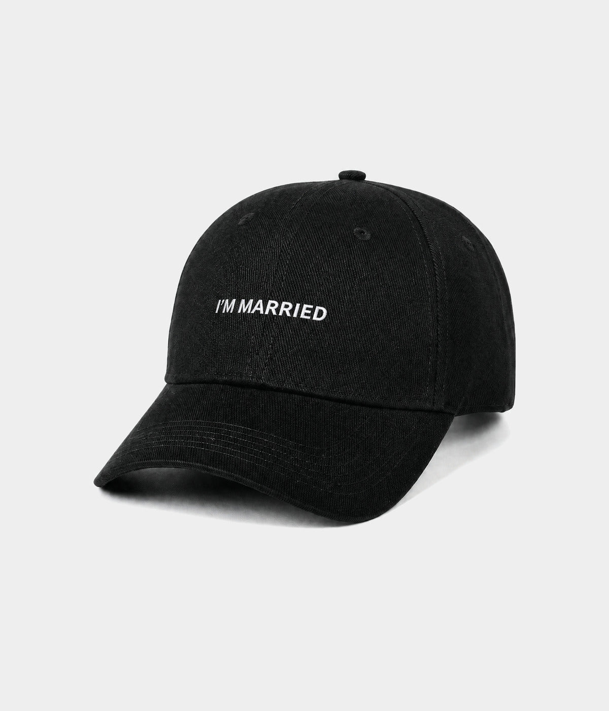 MARRIED. black structured cap side