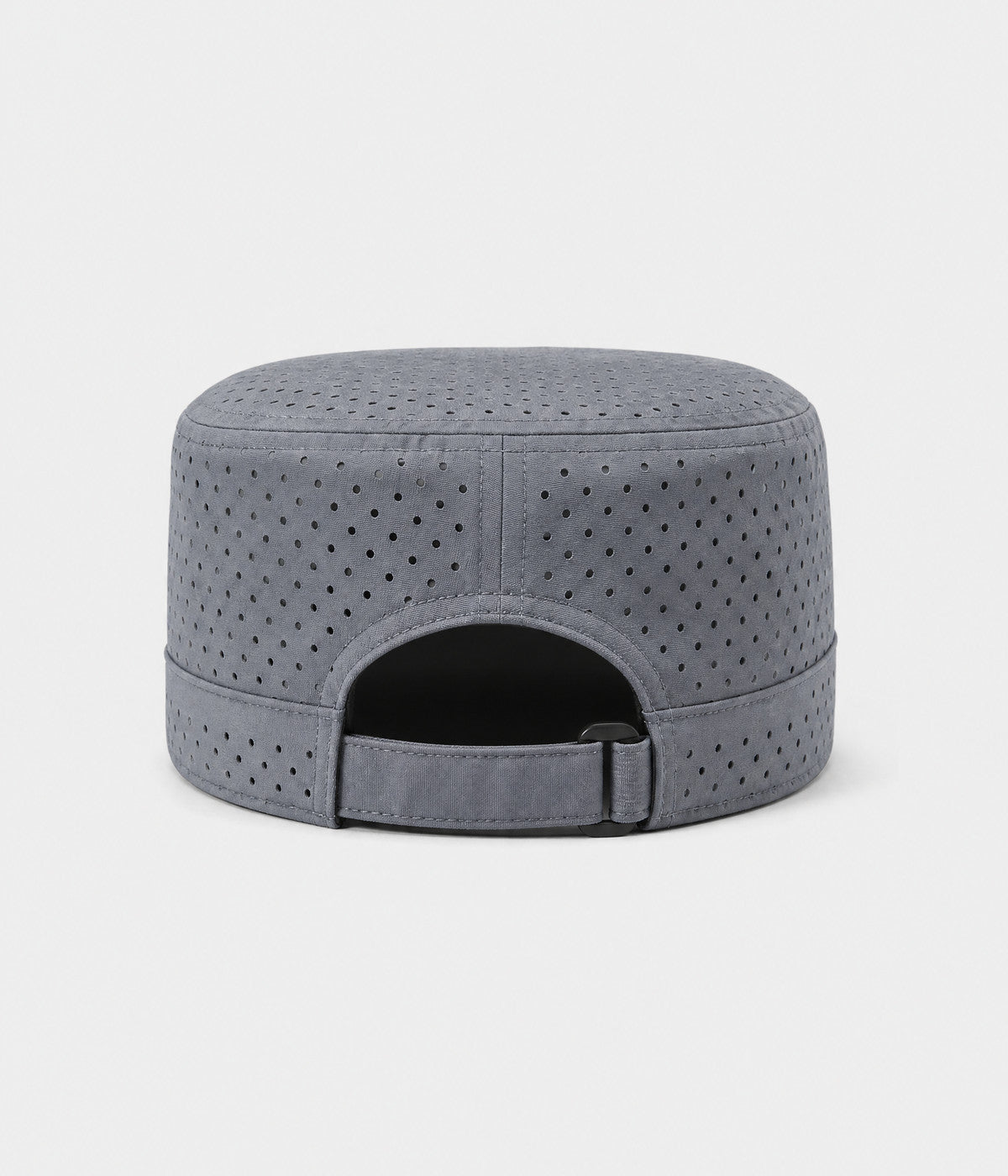 VENTED CADET. perforated cadet cap in grey, back view