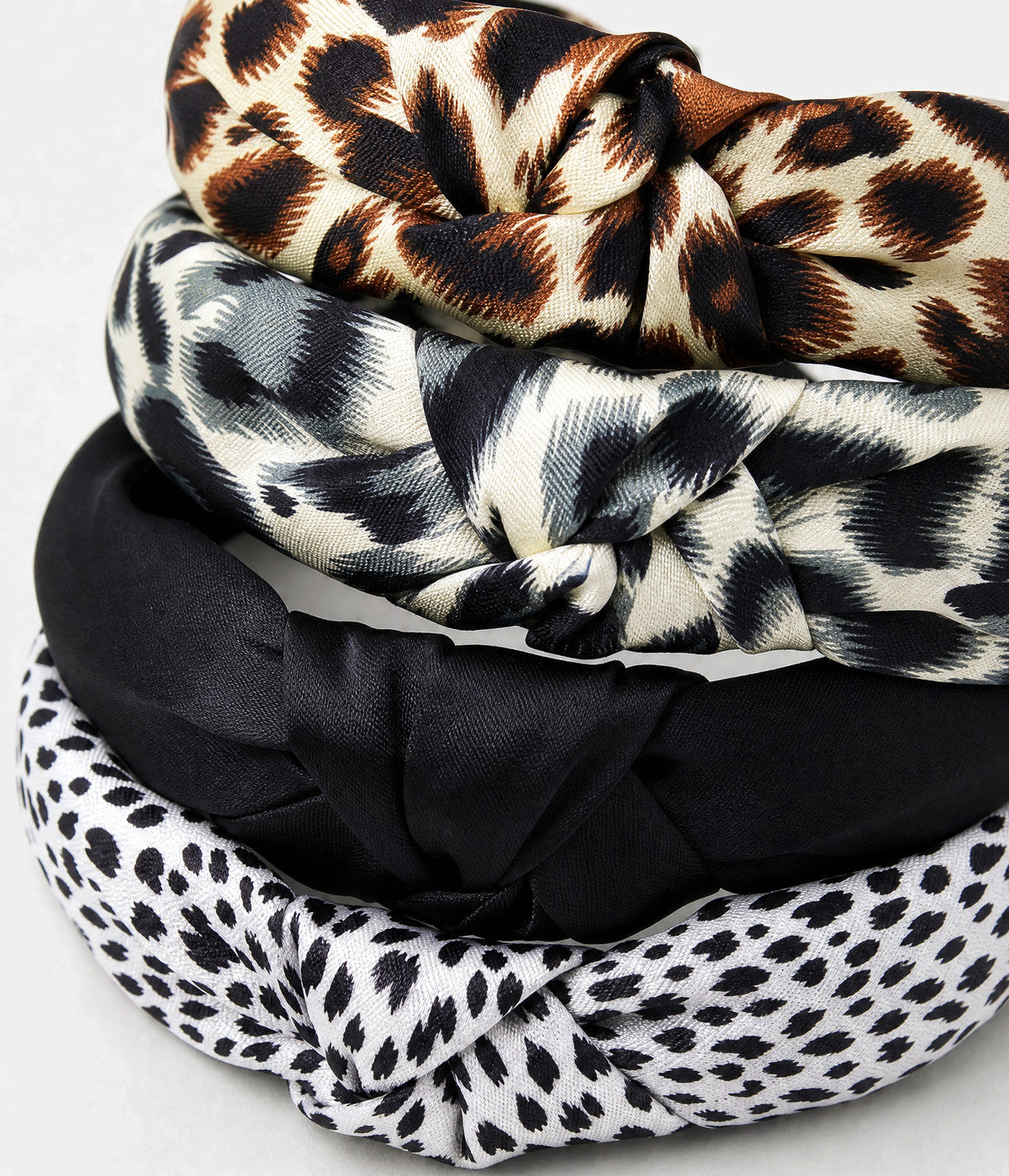 KNOTTED HEADBAND 4-PACK. headband set in MIXED, close-up view