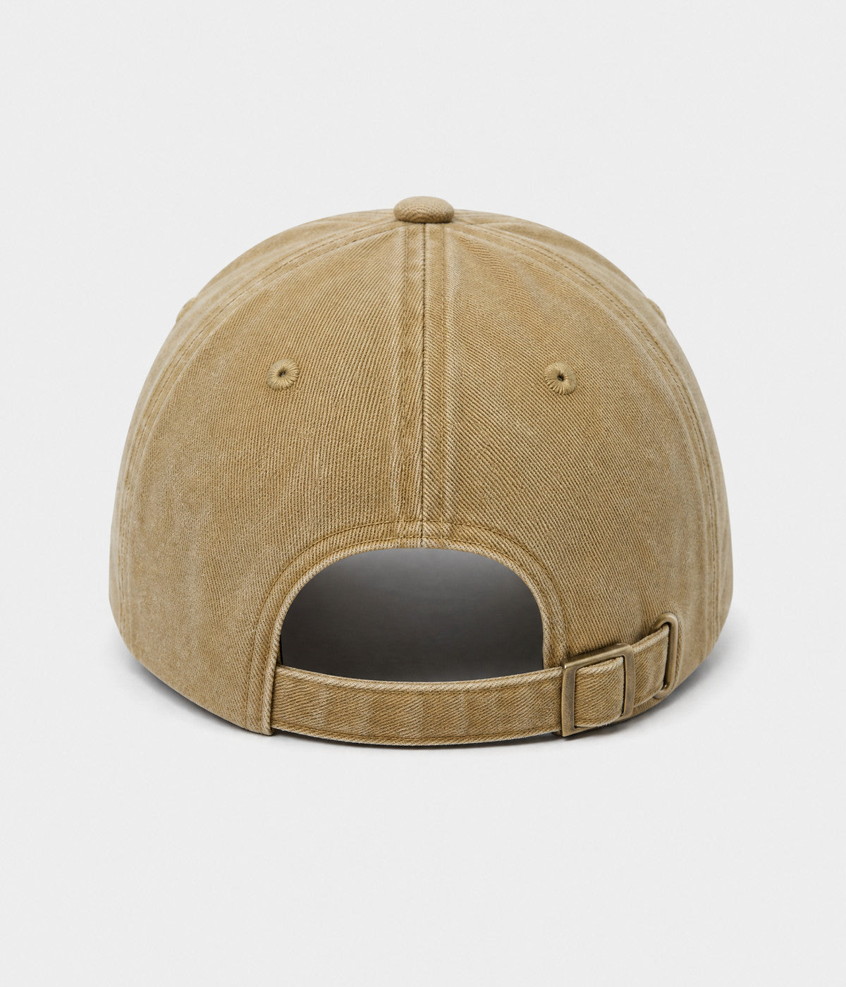 SAUSAGE DOG. washed cotton cap in khaki, back view