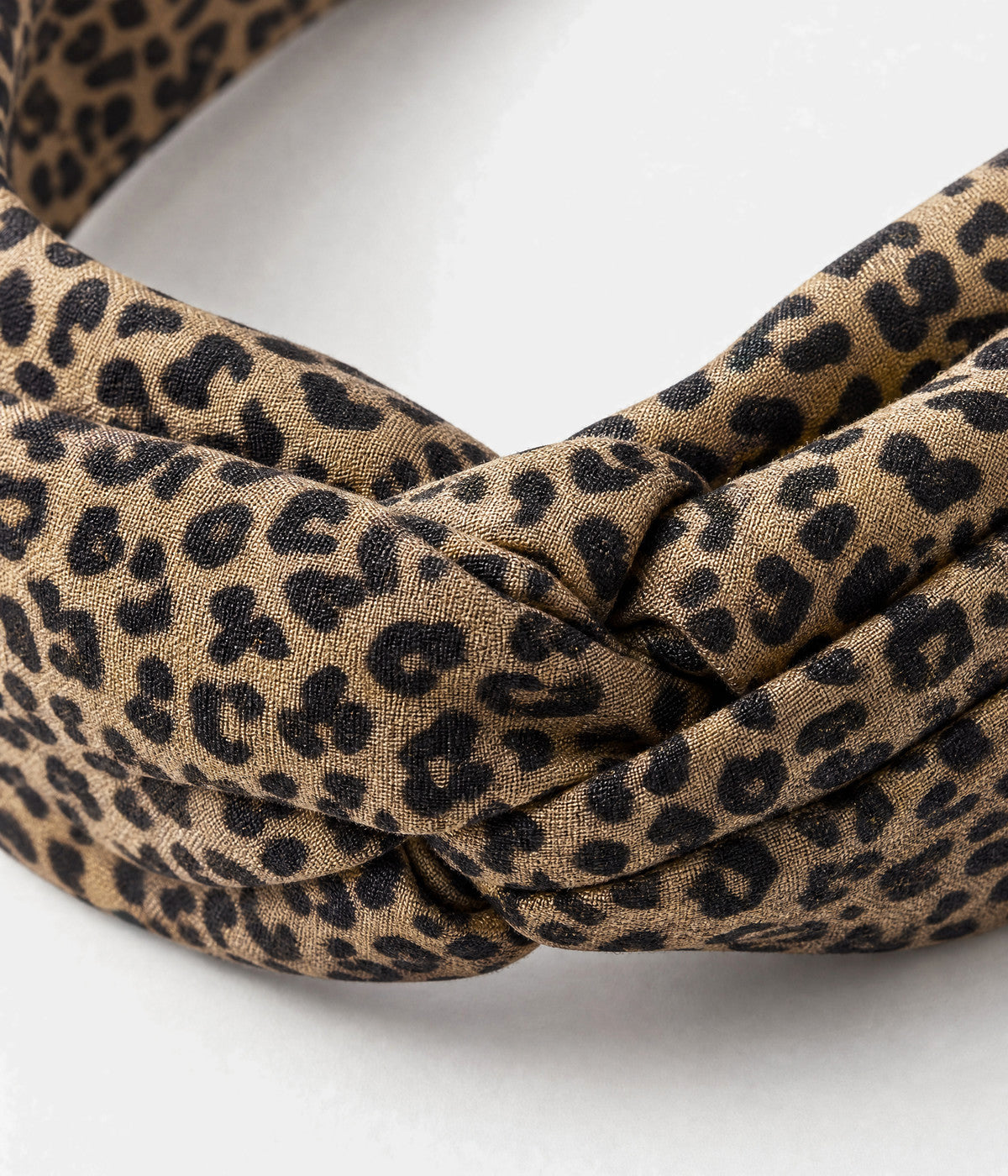 LEOPARD HEADBAND. headband in BROWN, close-up view