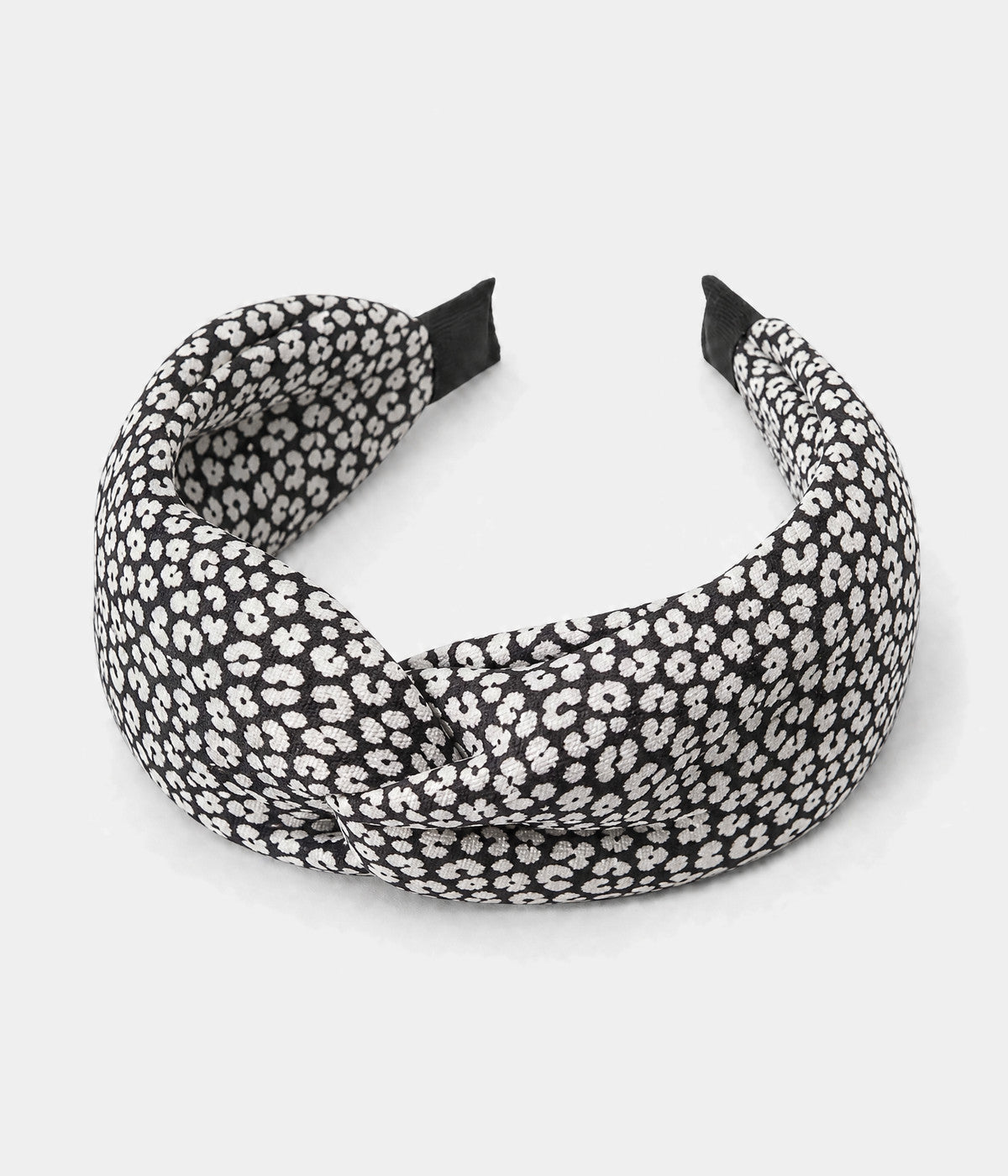 LEOPARD HEADBAND. headband in BLACK/WHITE, front view