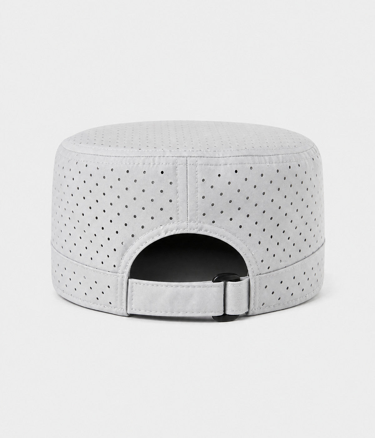VENTED CADET. perforated cadet cap in light grey, back view