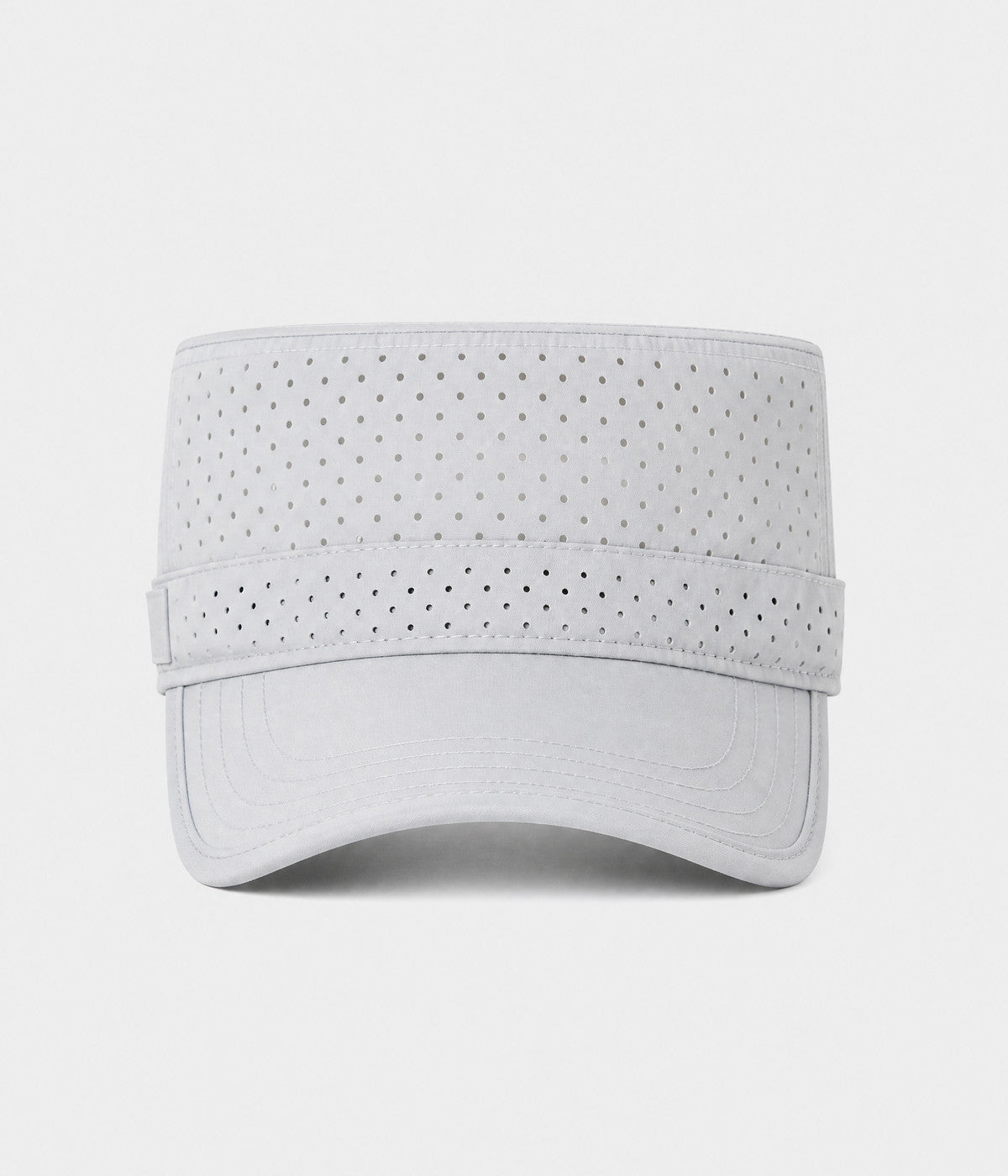 VENTED CADET. perforated cadet cap in light grey, front view