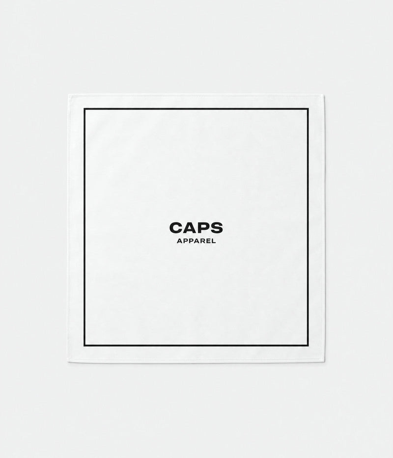 LOGO BANDANA. polyester bandana in white, front flat-lay