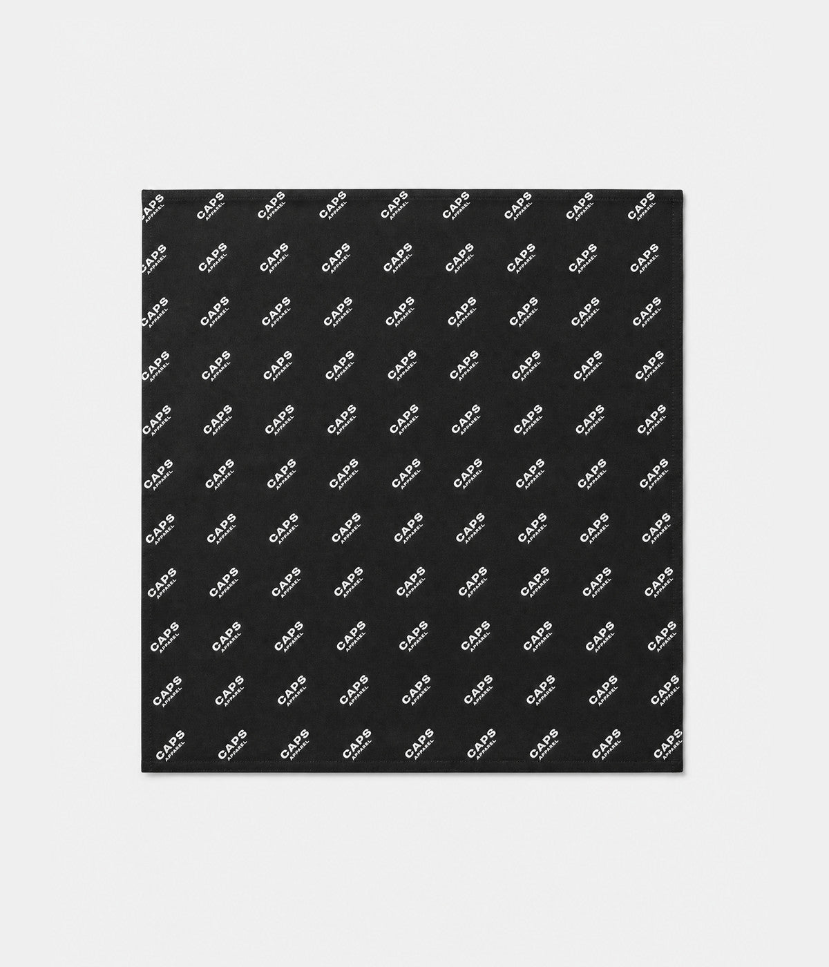 LOGO MONOGRAM BANDANA. polyester bandana in black, front flat-lay
