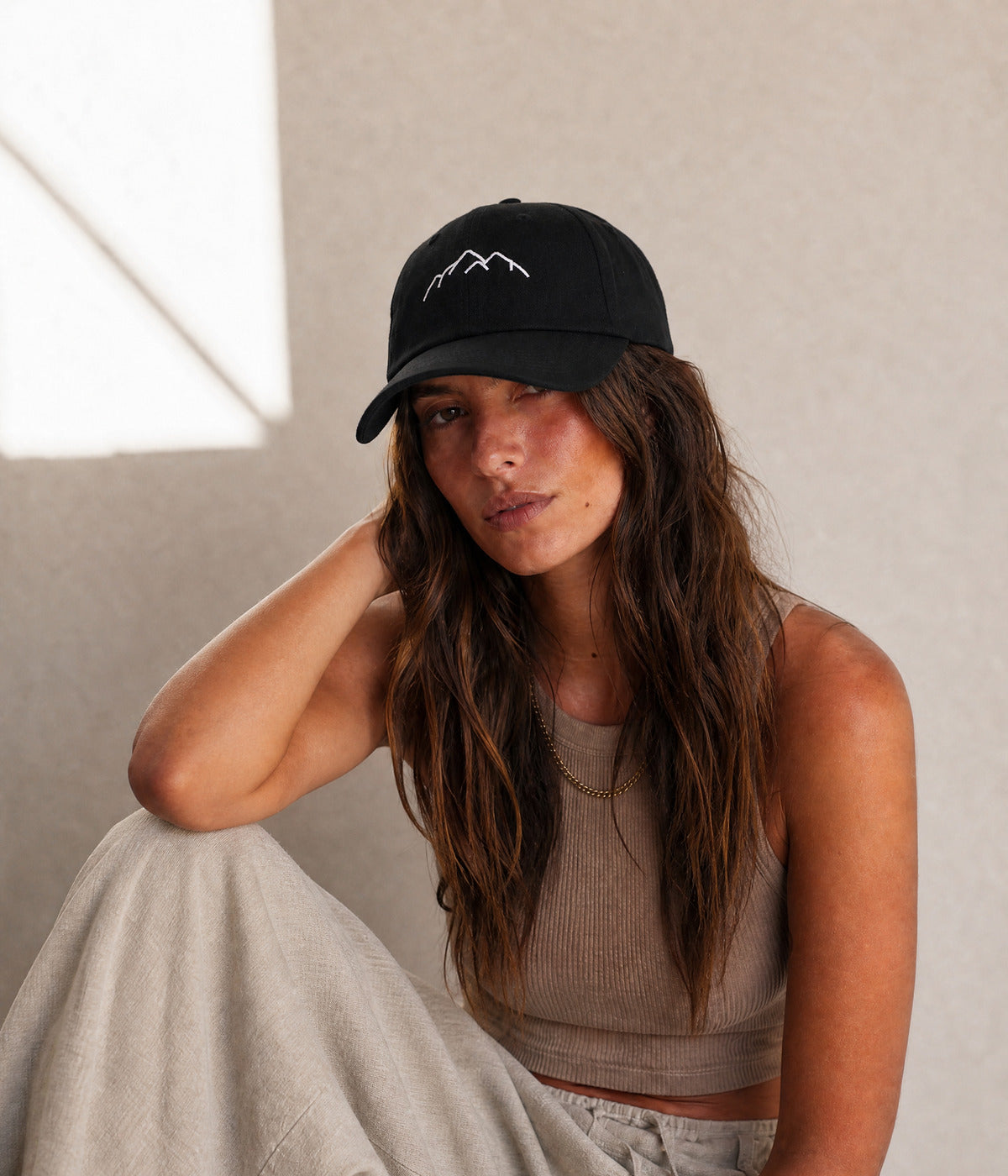 MOUNTAINS. worn by a woman