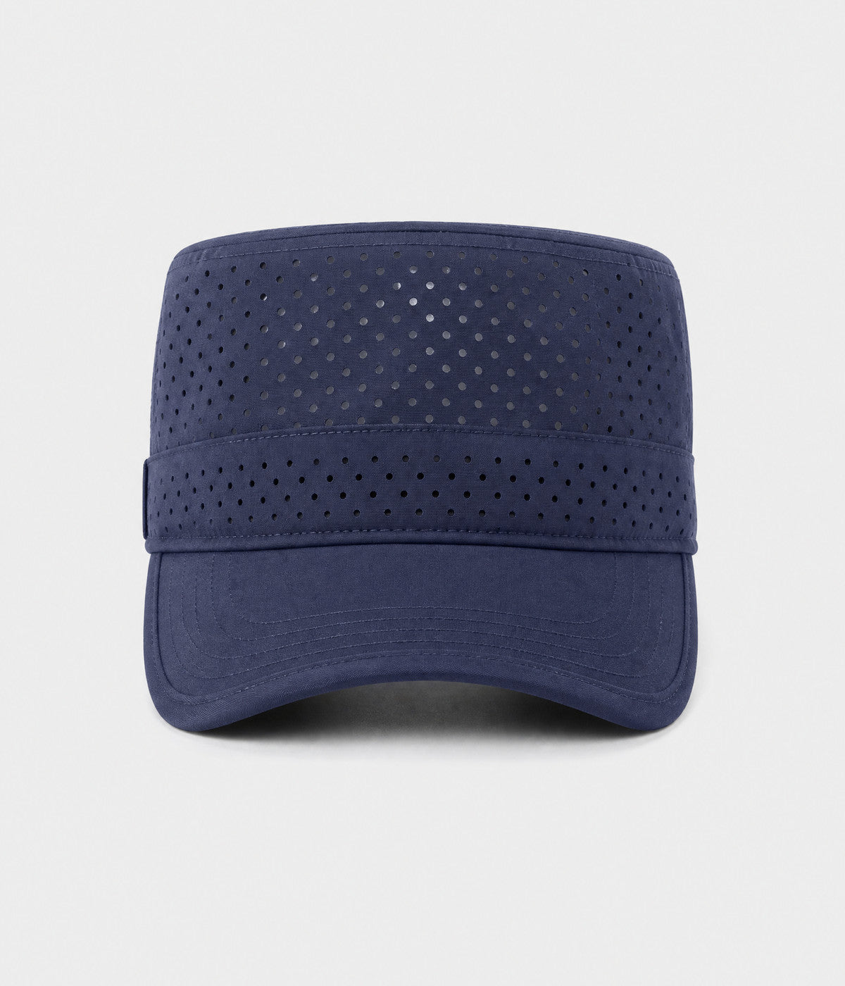 VENTED CADET. perforated cadet cap in navy, front view