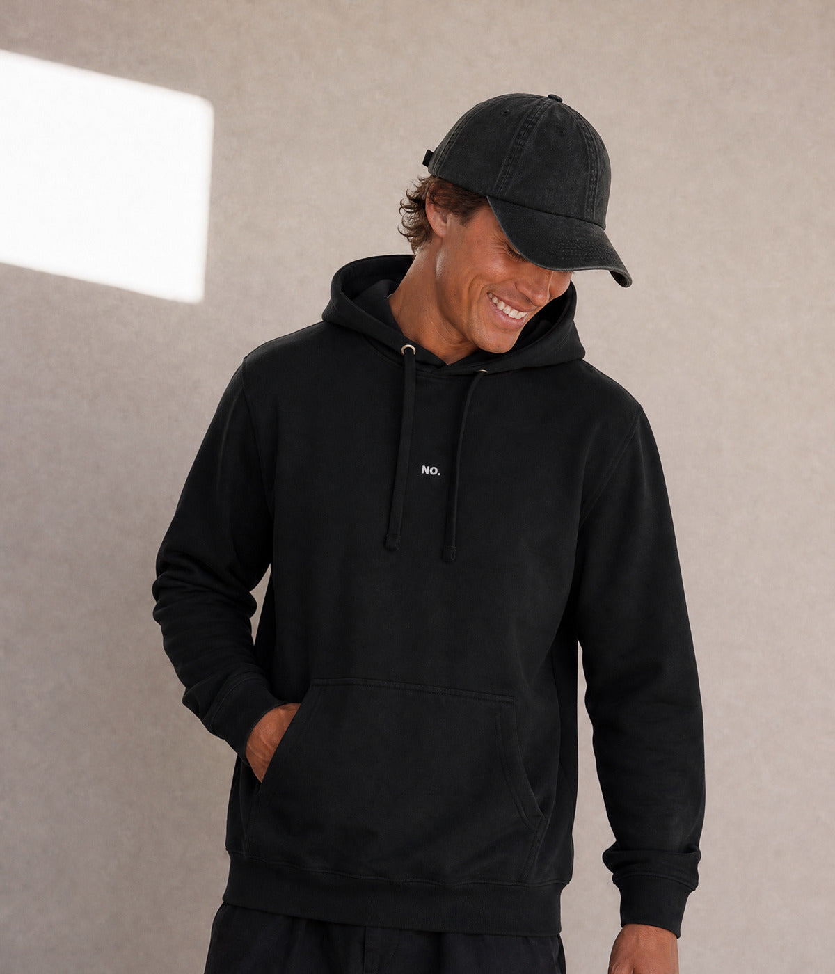 NO HOODIE. on model