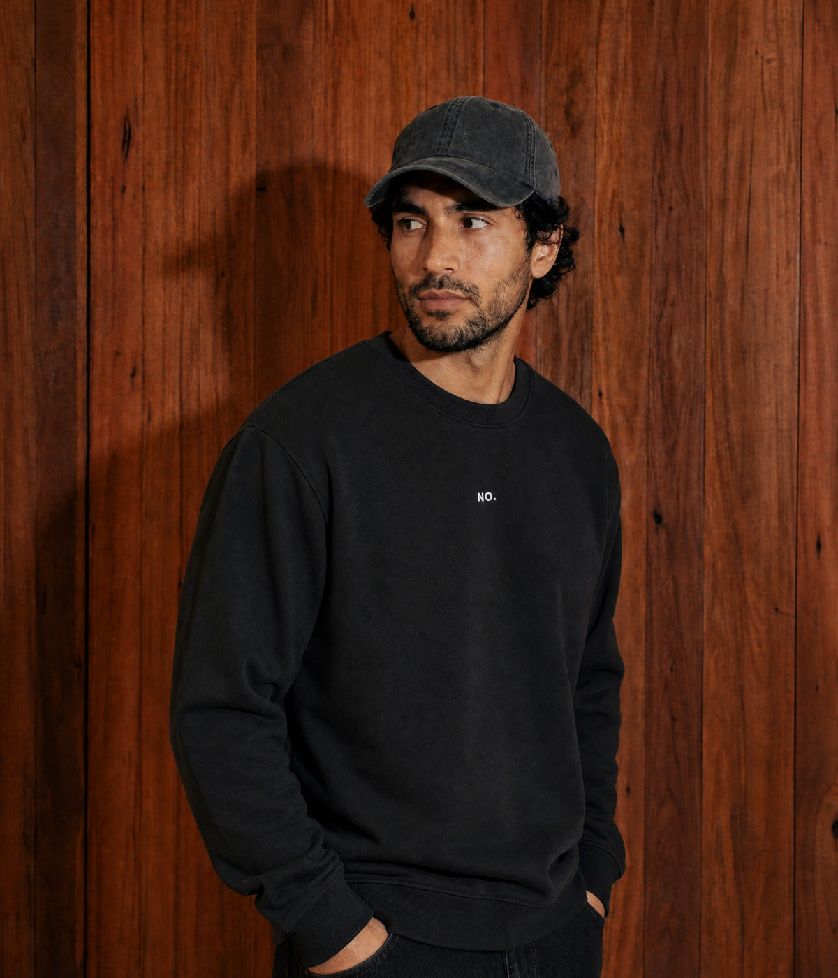 NO SWEATER. on model
